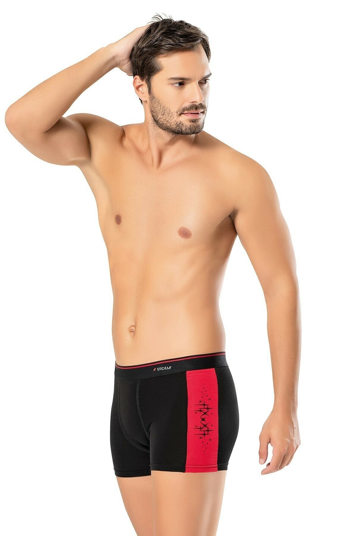 Esnek Bel Lastiği Pamuk Boxer Erdem 1477 - Siyah