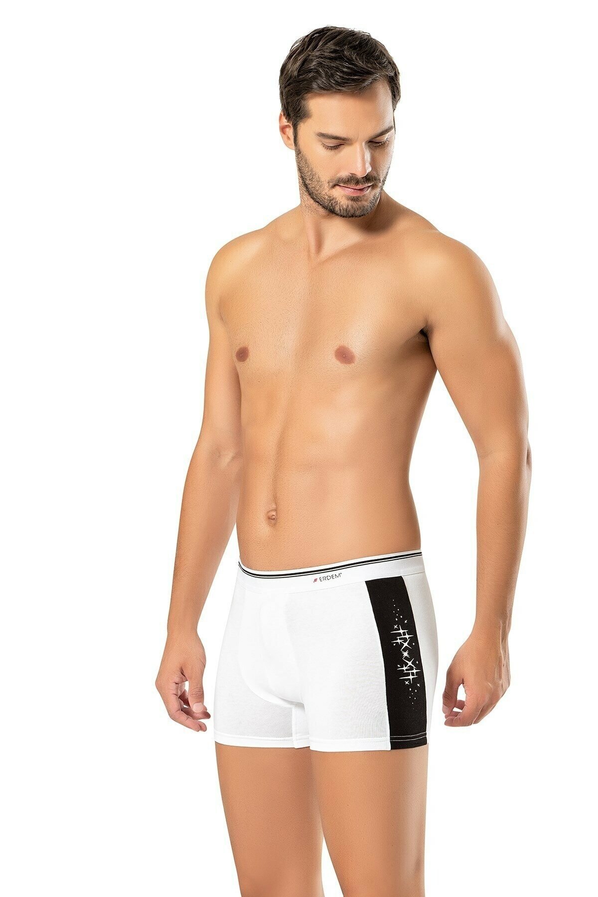 Esnek Bel Lastiği Pamuk Boxer Erdem 1477 - Beyaz
