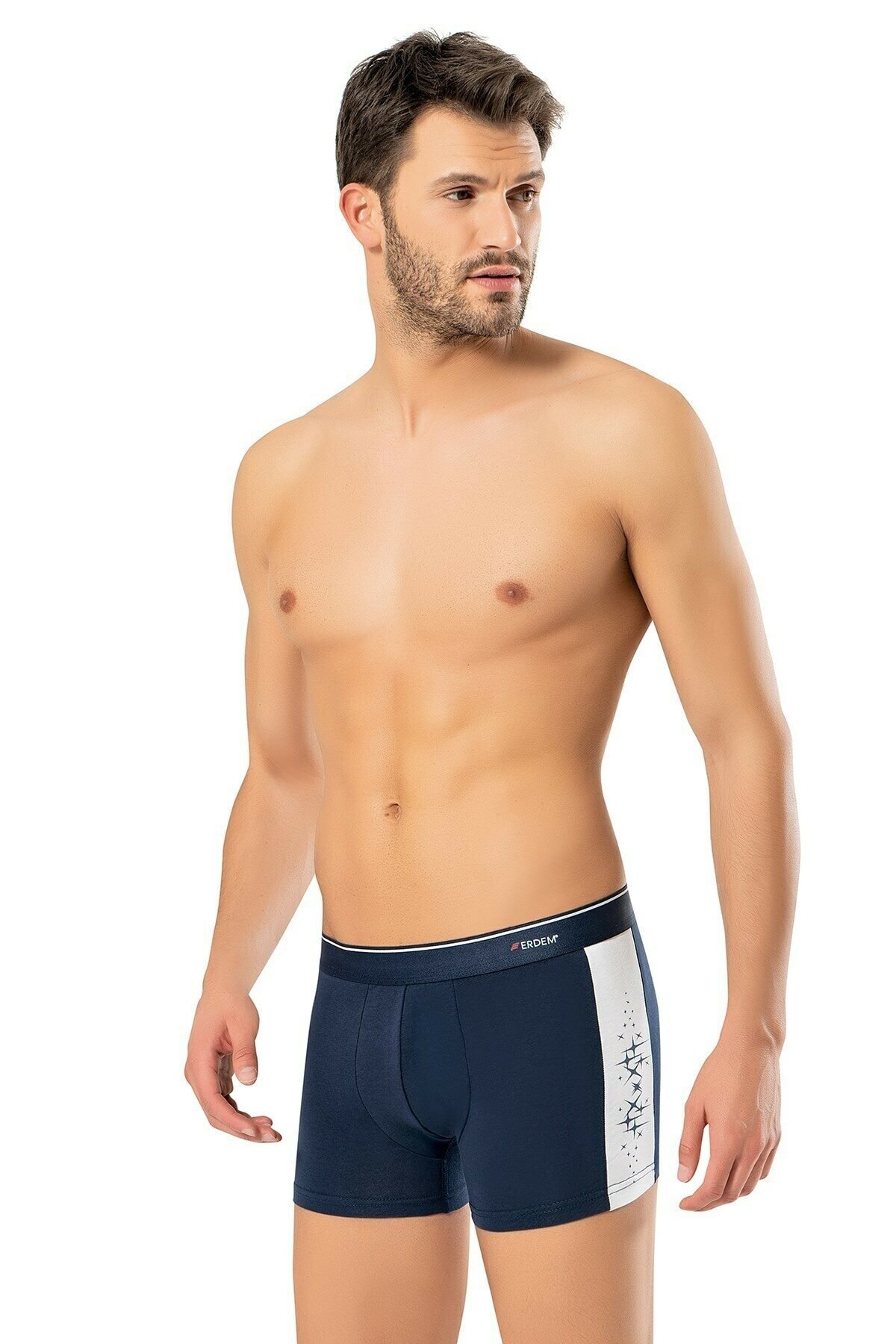 Esnek Bel Lastiği Pamuk Boxer Erdem 1477 - Lacivert