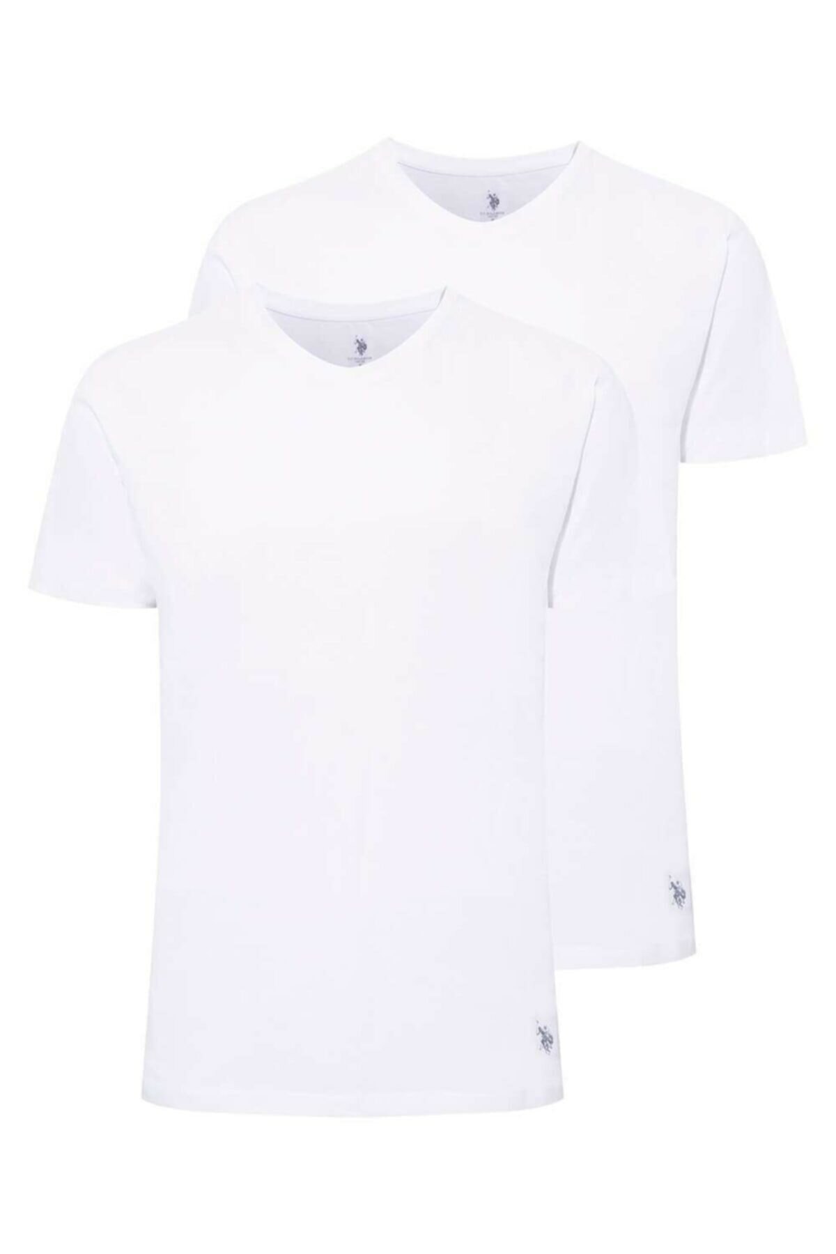 Pamuklu Esnek Kısa Kol Atlet Erkek Us. POLO Assn. 80197 - Beyaz