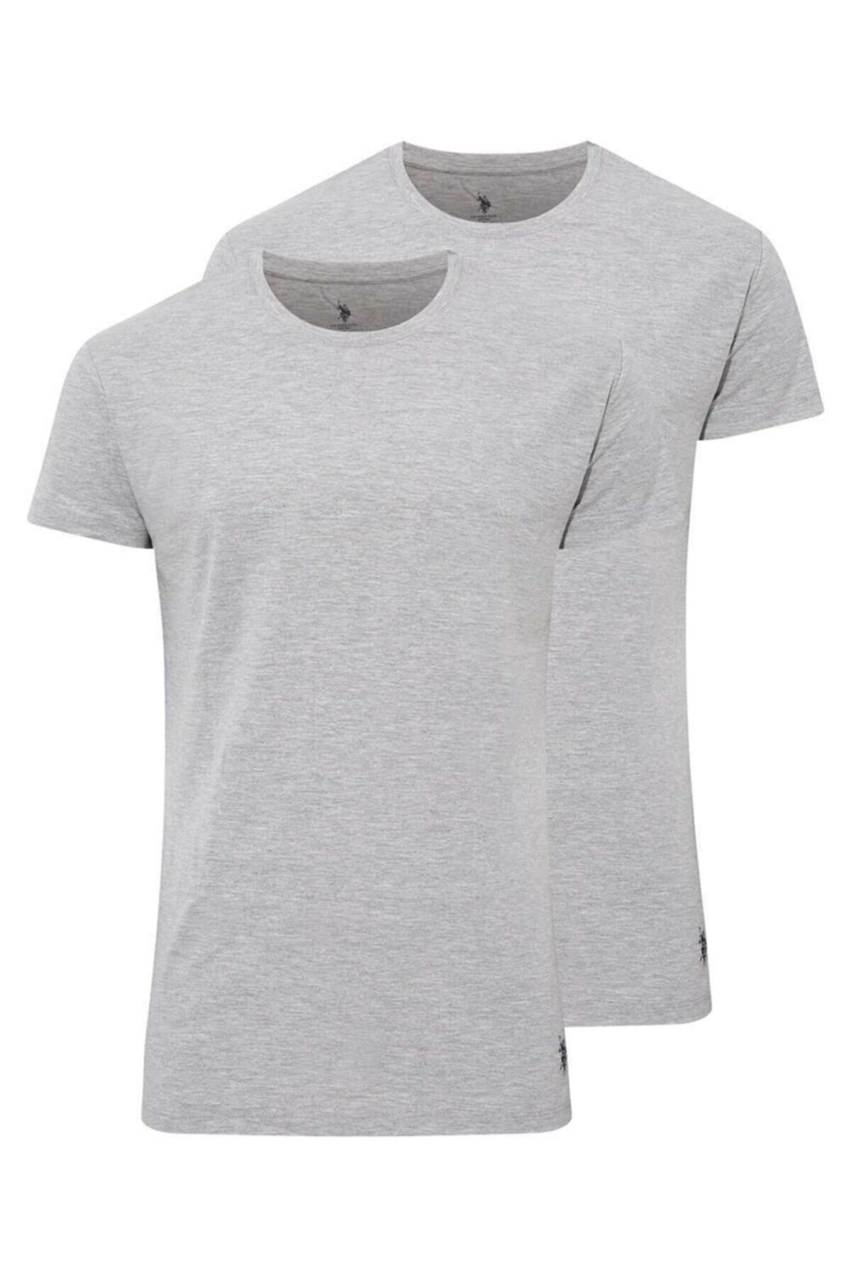 Pamuklu Esnek Kısa Kol Atlet Erkek Us. POLO Assn. 80197 - Gri