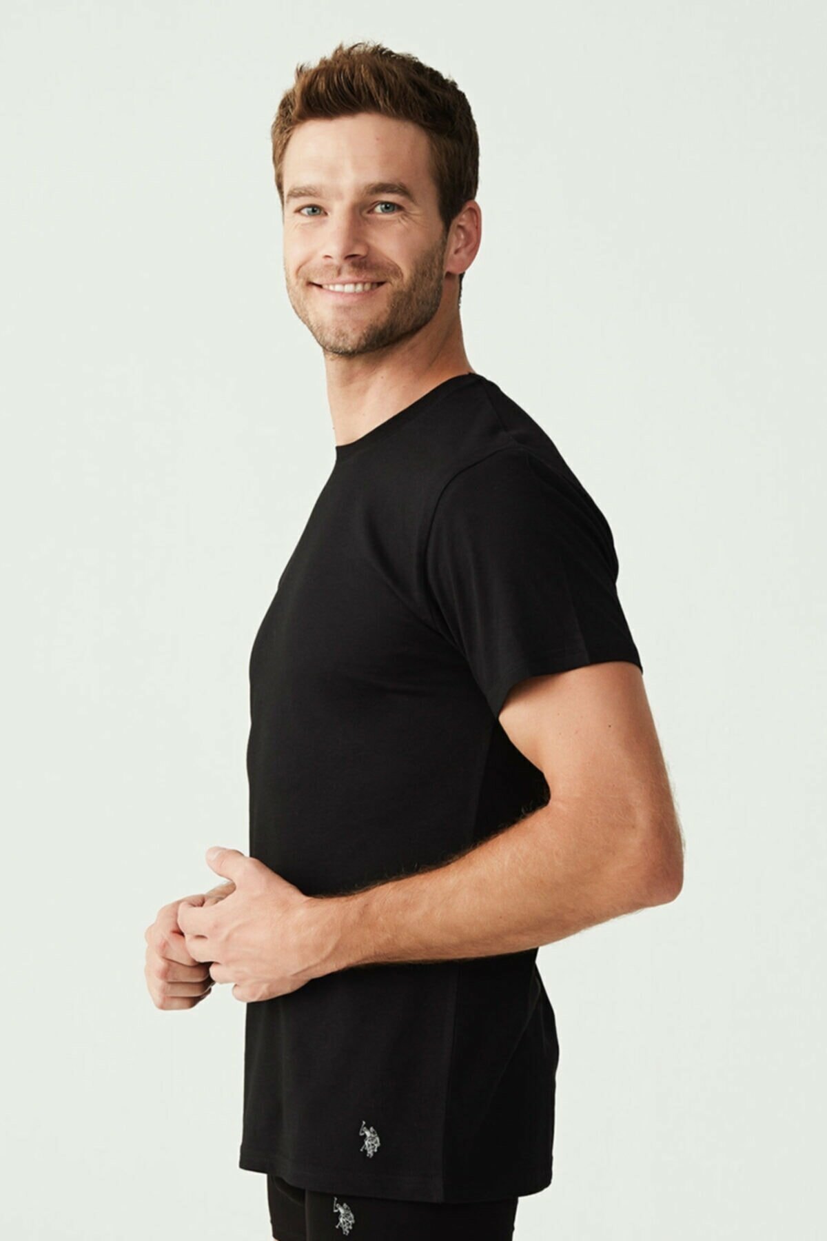 Pamuklu Esnek Kısa Kol Atlet Erkek Us. POLO Assn. 80197 - Siyah