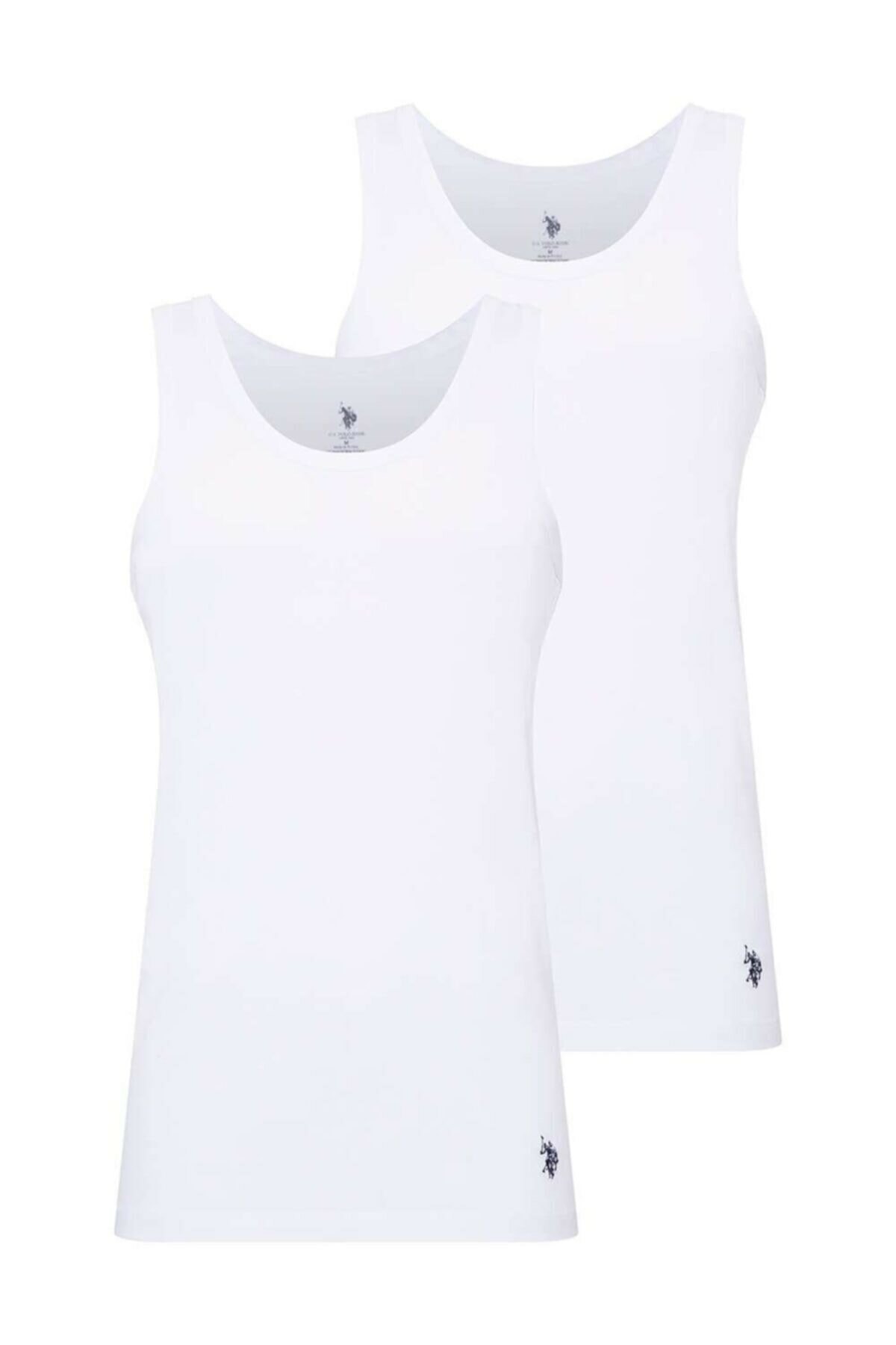 Pamuklu Ribana Askılı Erkek Atlet Us. POLO Assn. 80189 - Beyaz