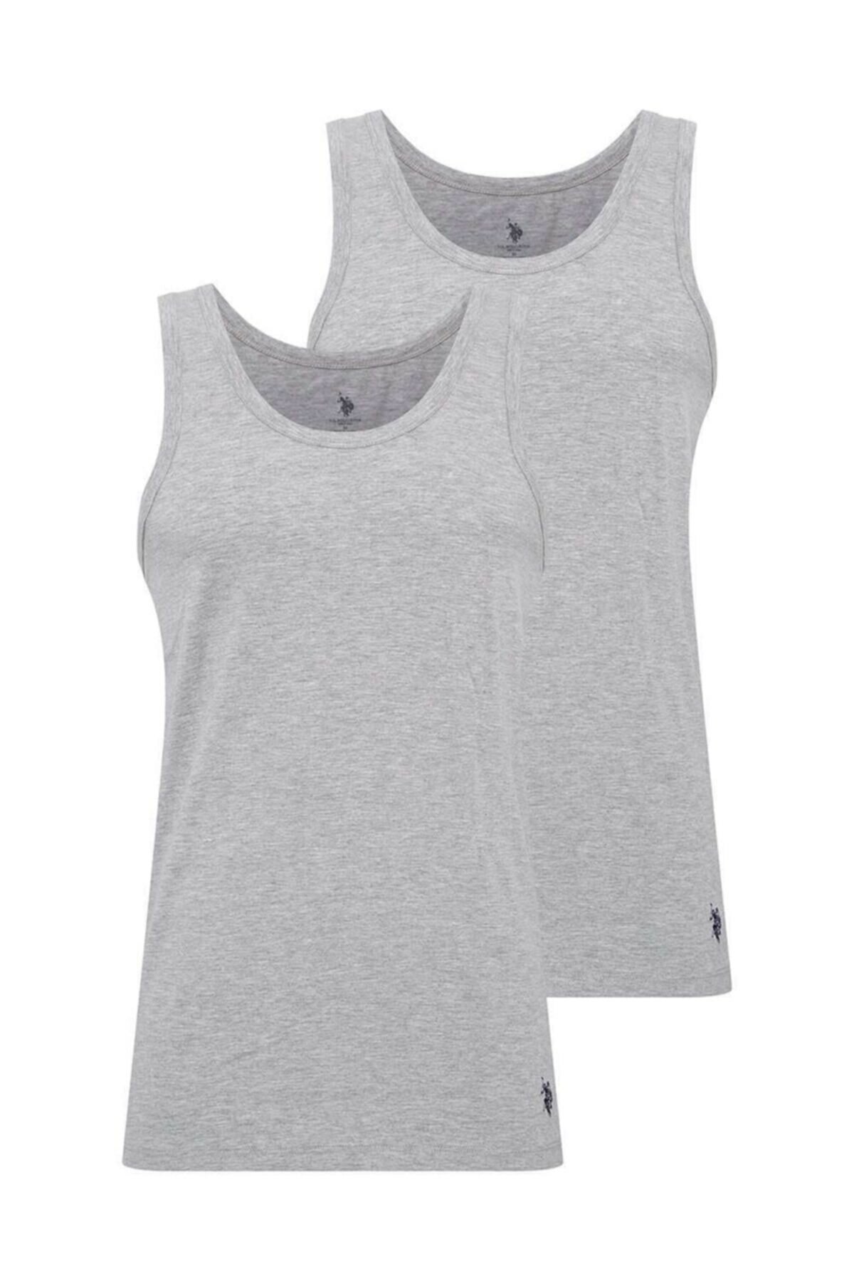 Pamuklu Ribana Askılı Erkek Atlet Us. POLO Assn. 80189 - Gri