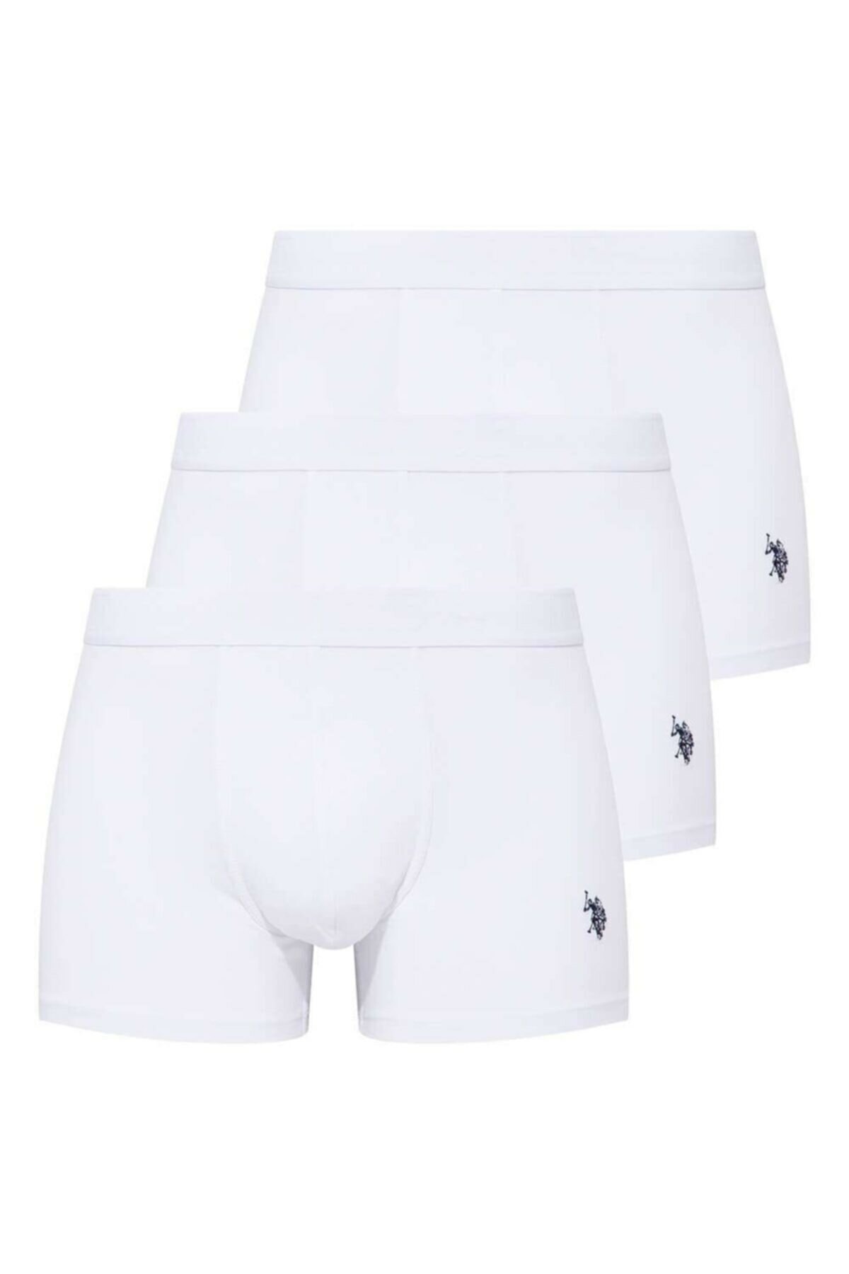 Pamuklu Modal Esnek Bel Boxer 3'lü Set Us. POLO Assn. 80173 - Beyaz