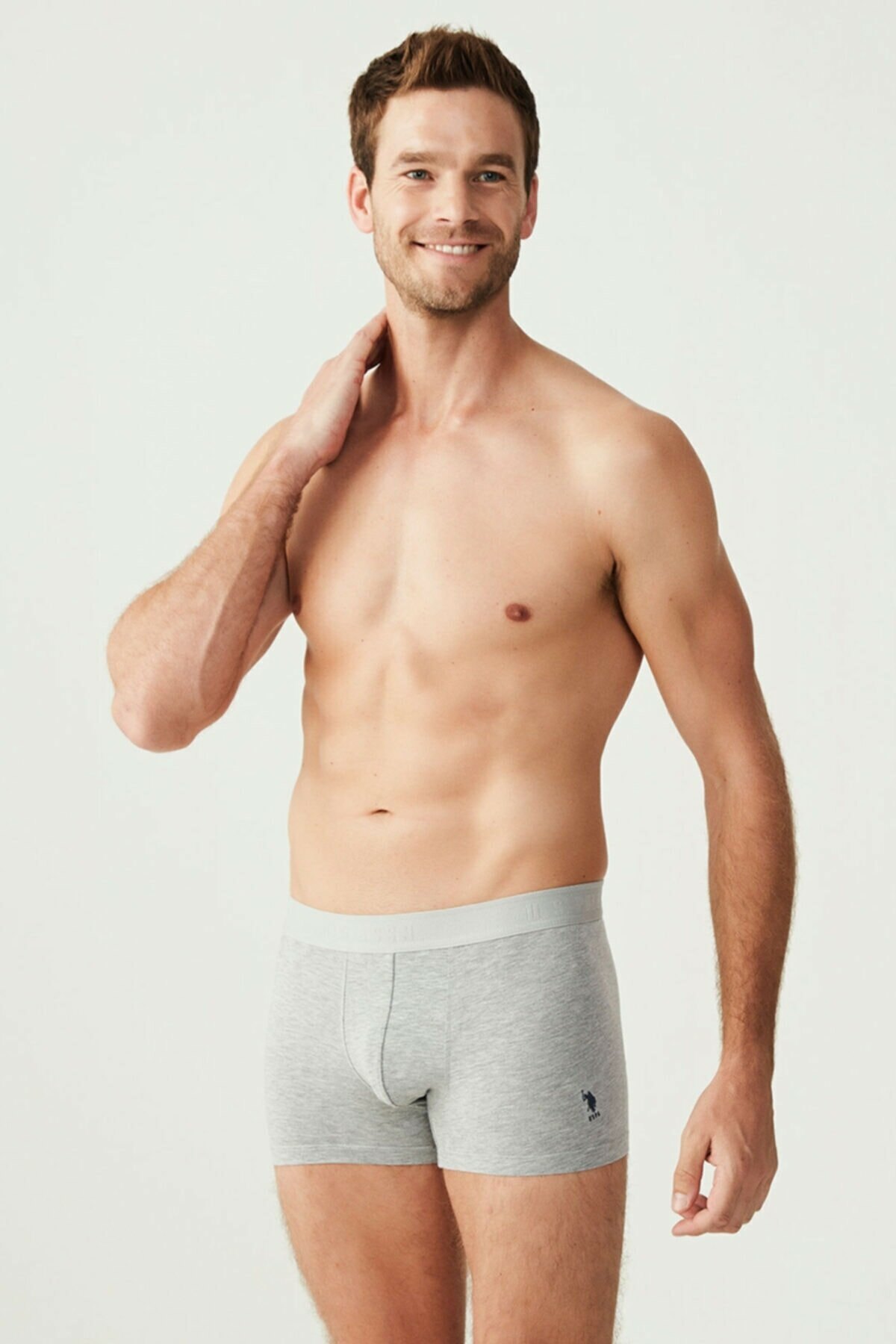 Pamuklu Modal Esnek Bel Boxer 3'lü Set Us. POLO Assn. 80173 - Gri