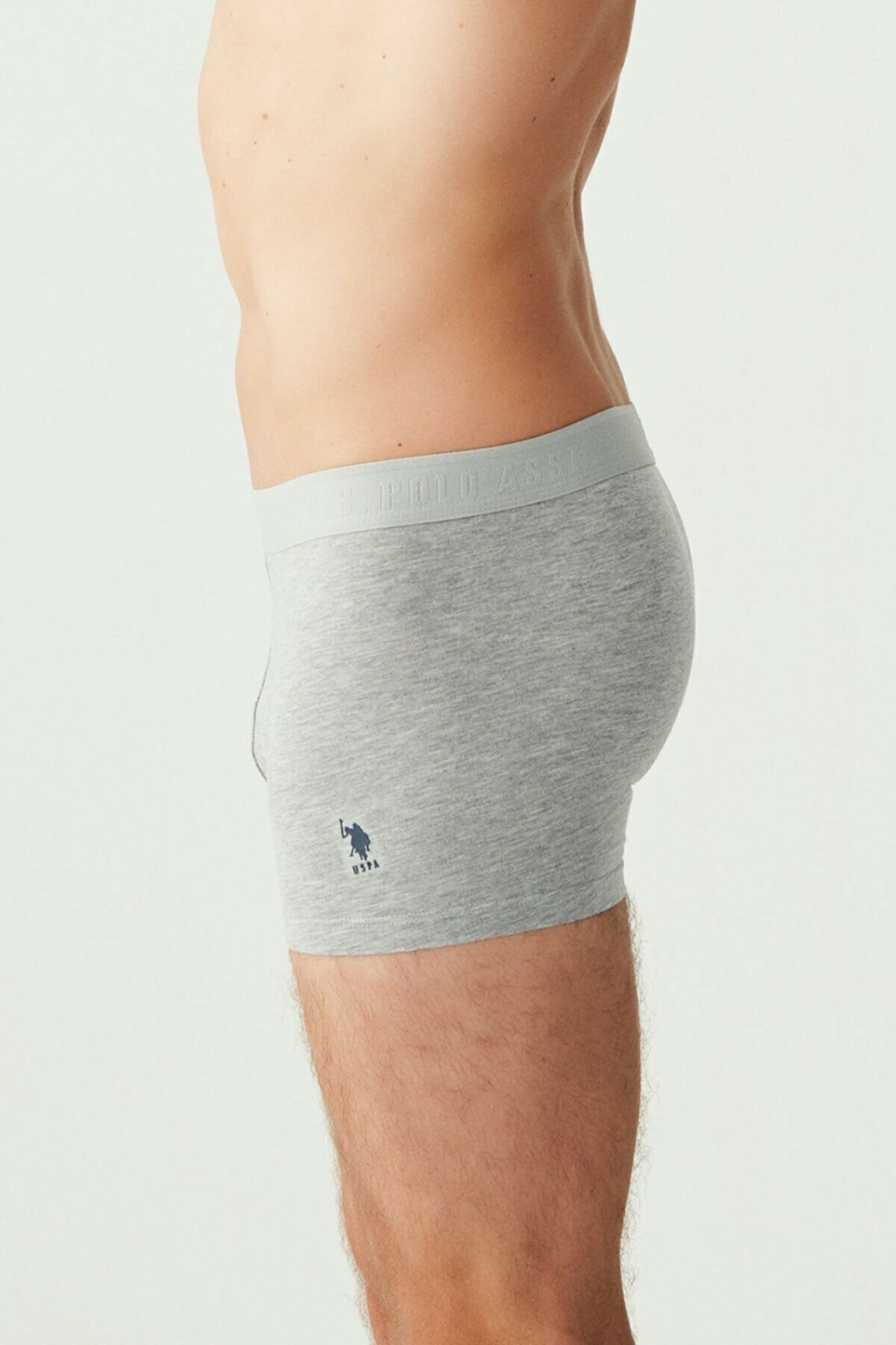 Pamuklu Modal Esnek Bel Boxer 3'lü Set Us. POLO Assn. 80173 - Gri