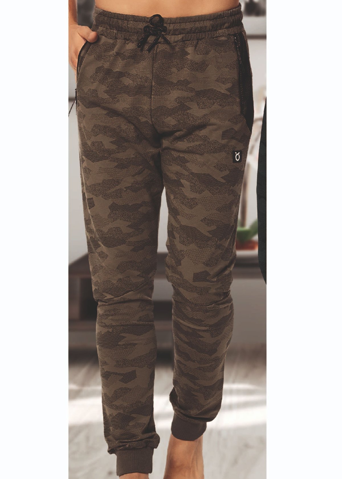 Kamuflaj Desenli Pamuklu Erkek Eşofman Altı Öztaş 1507 - Yeşil