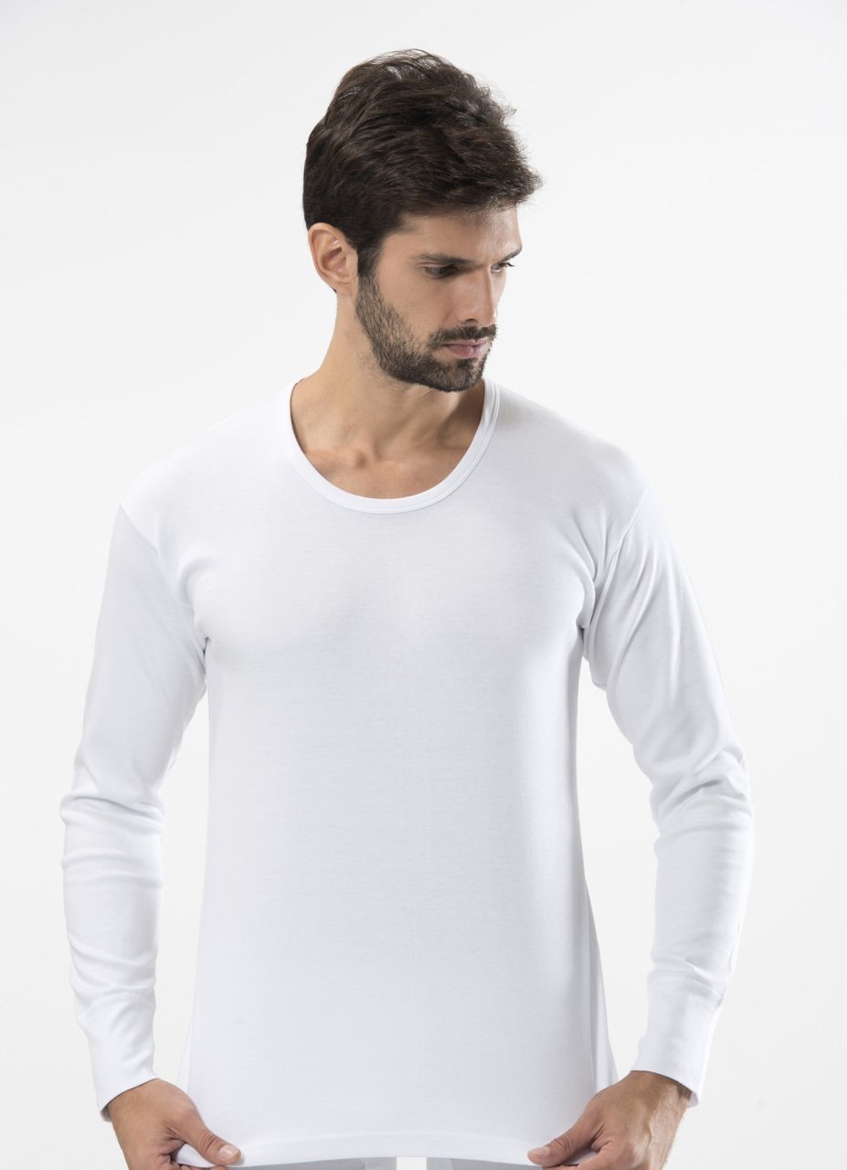 Uzun Kollu Pamuklu Erkek Fanila Türen 116 - Beyaz