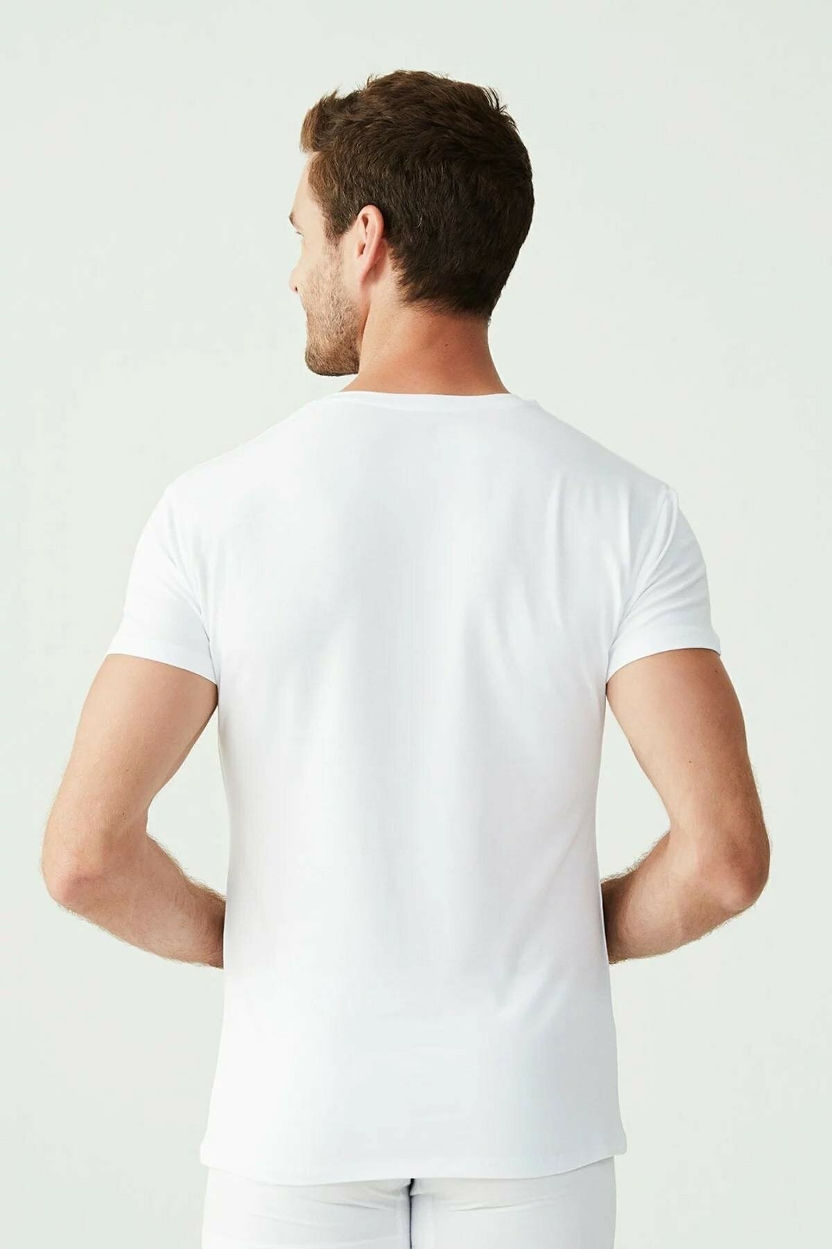 Pamuklu V Yaka Kısa Kol Erkek Atlet 2 Li Us. POLO Assn. 80194 - Beyaz