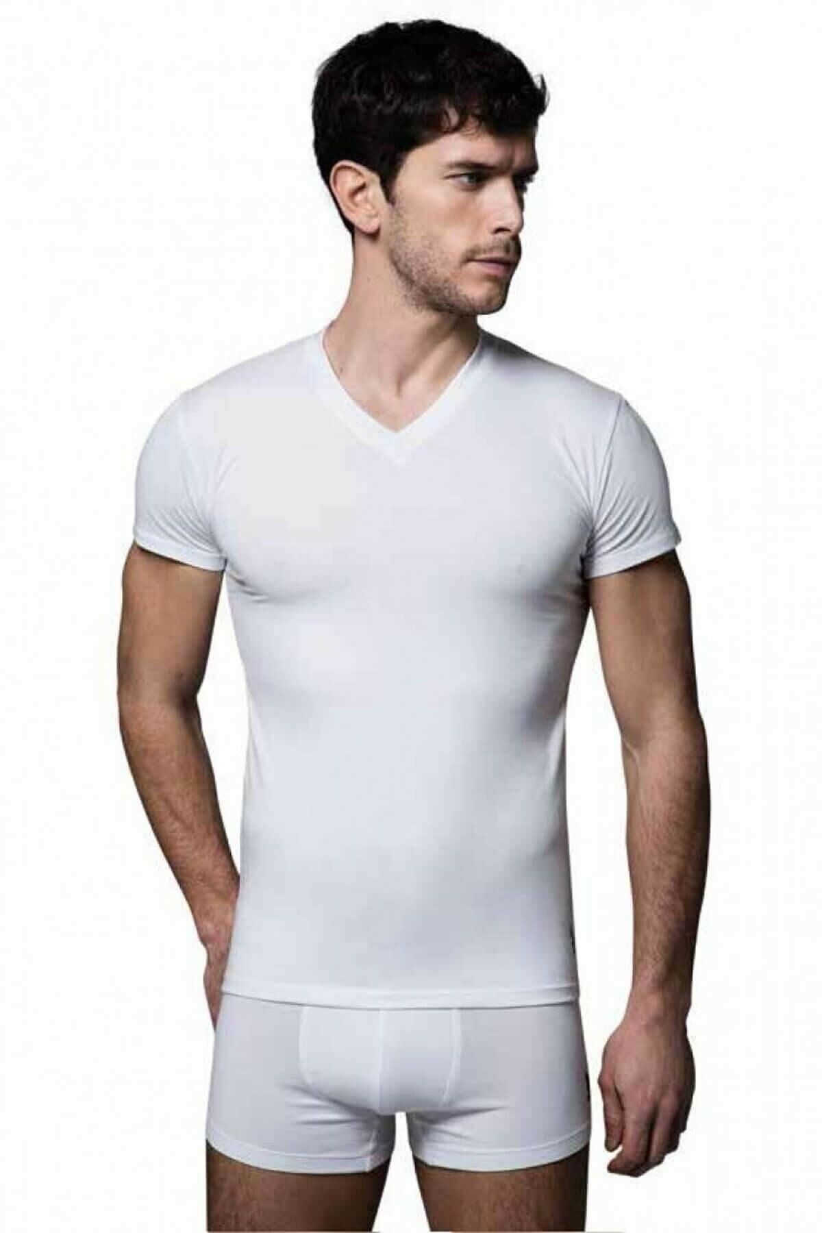 Pamuklu V Yaka Kısa Kol Erkek Atlet 2 Li Us. POLO Assn. 80194 - Beyaz