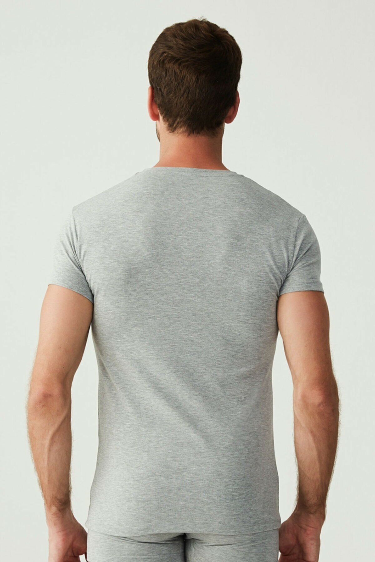 Pamuklu V Yaka Kısa Kol Erkek Atlet 2 Li Us. POLO Assn. 80194 - Gri