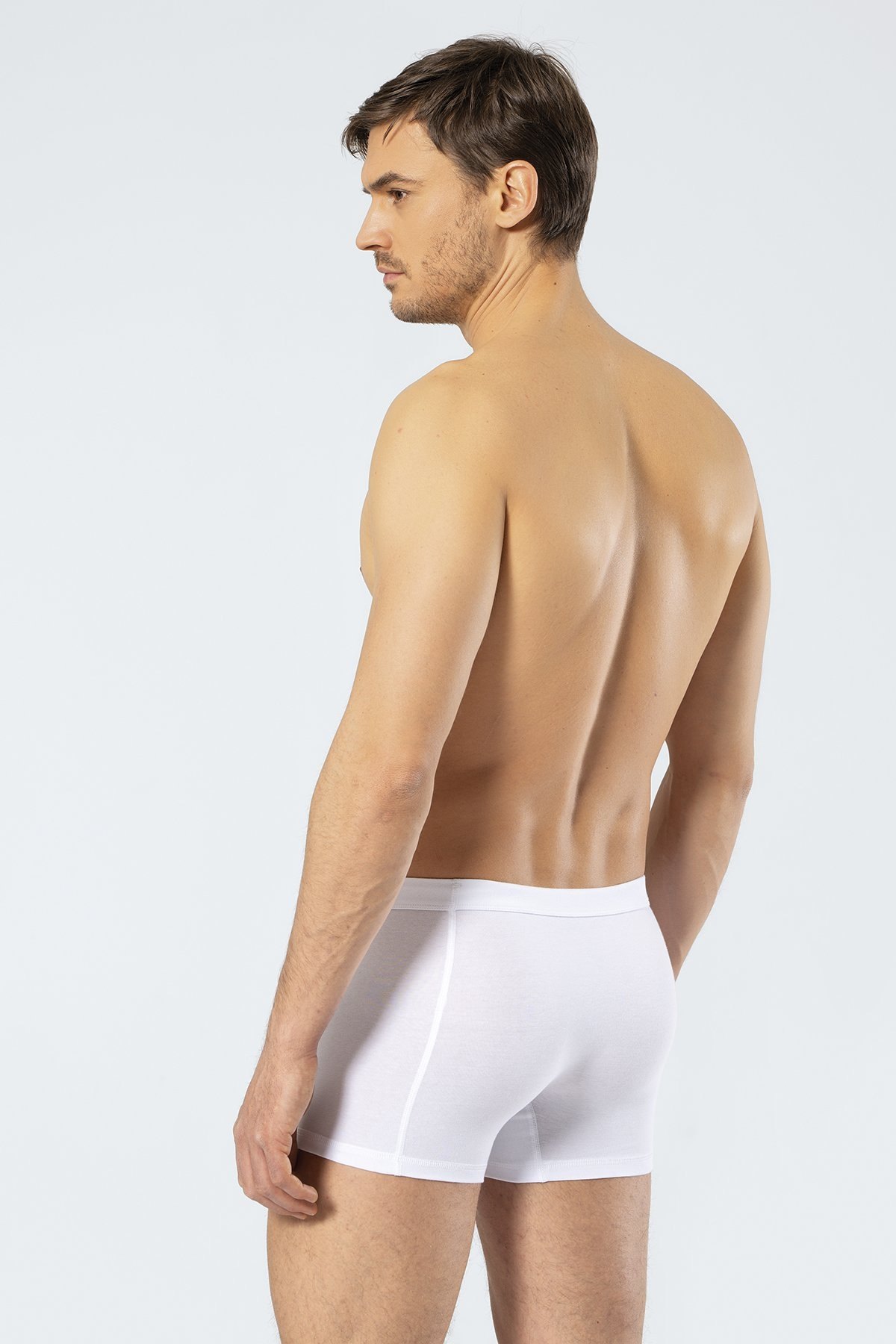 Pamuklu Esnek Bel Boxer Cacharel 1335 - Beyaz