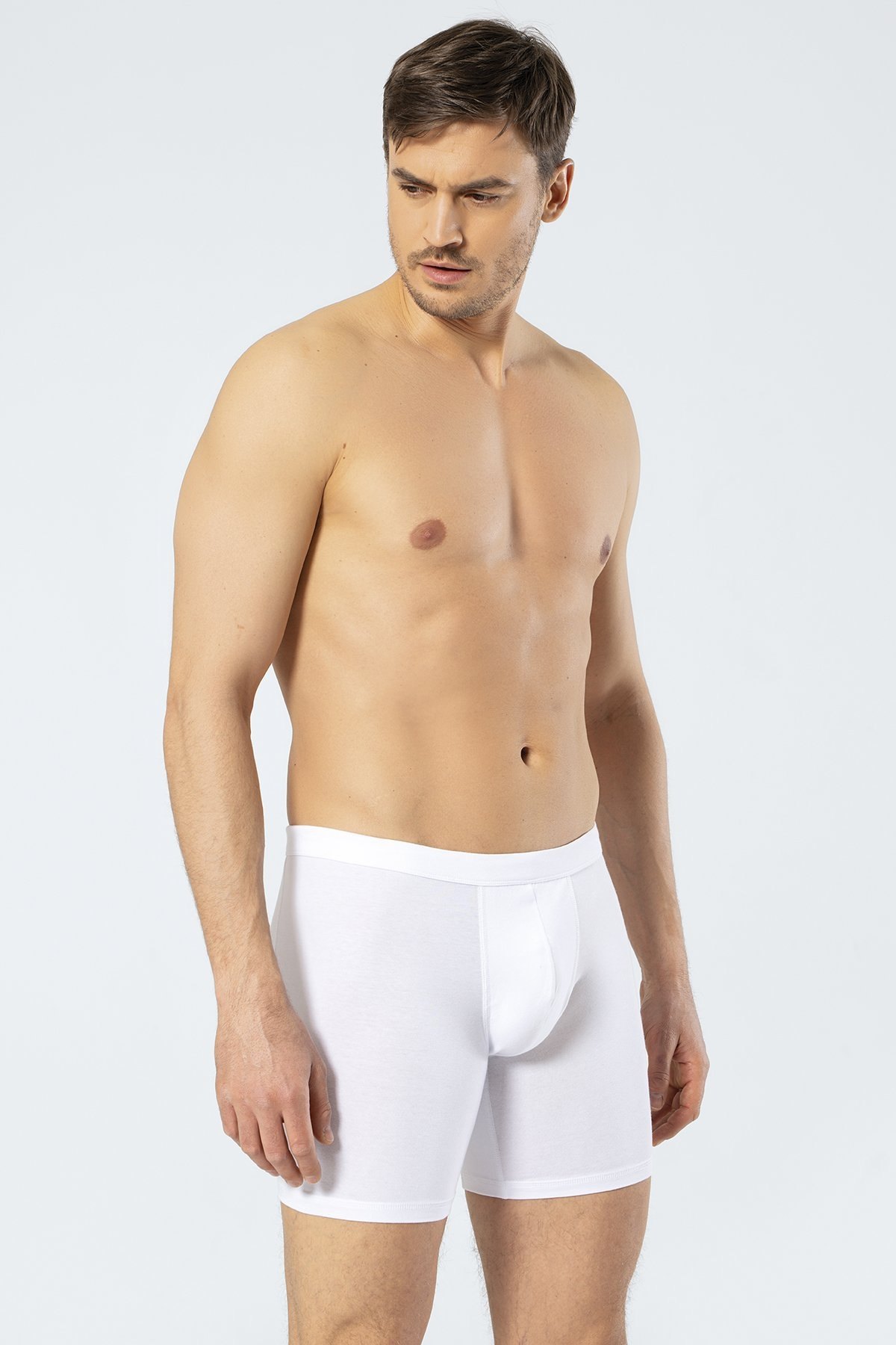 Likralı Uzun Paça Boxer Esnek Bel Lastiği Cacharel 1336 - Beyaz