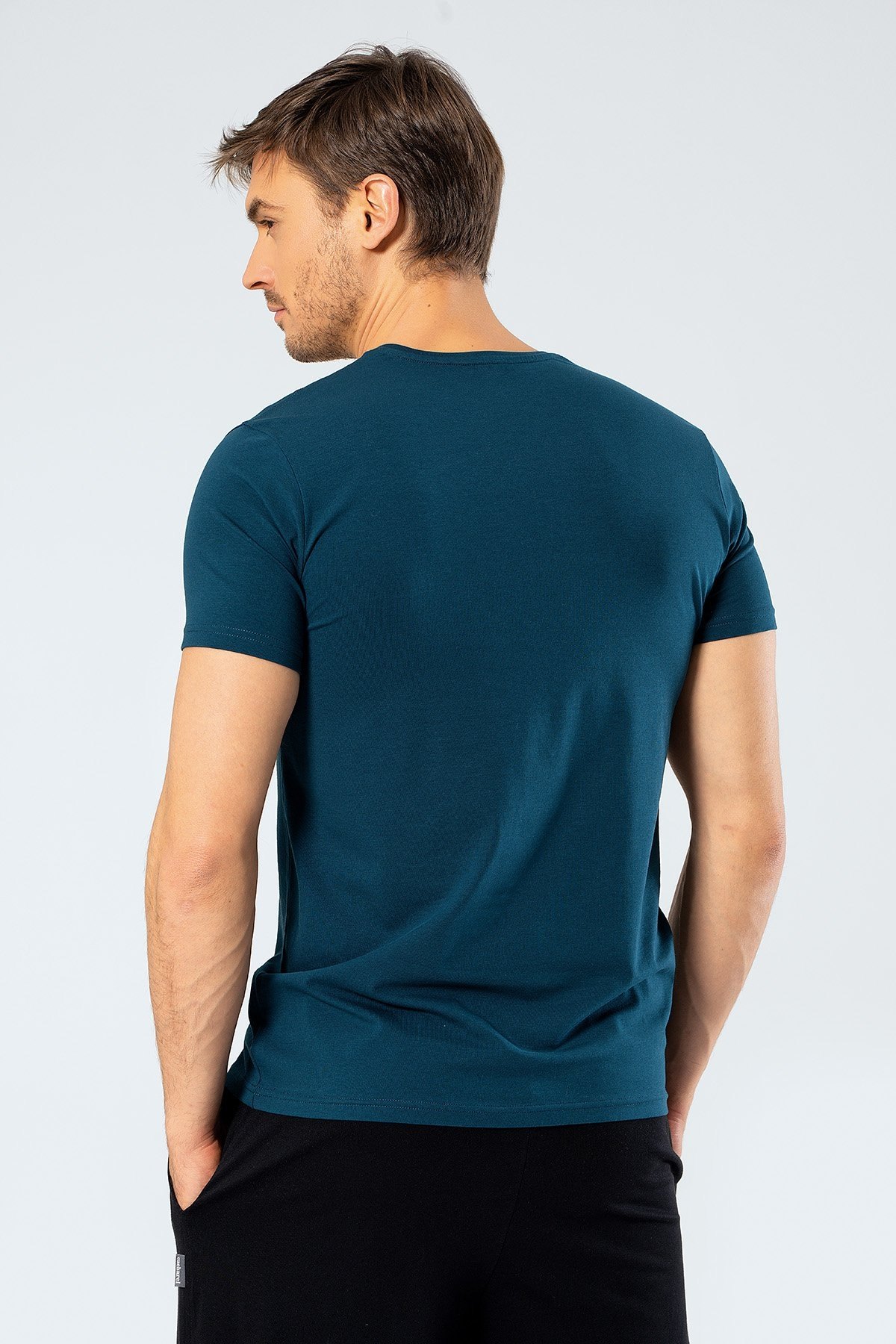 V Yaka Likralı Erkek Atlet Petrol Cacharel 1332 - Petrol