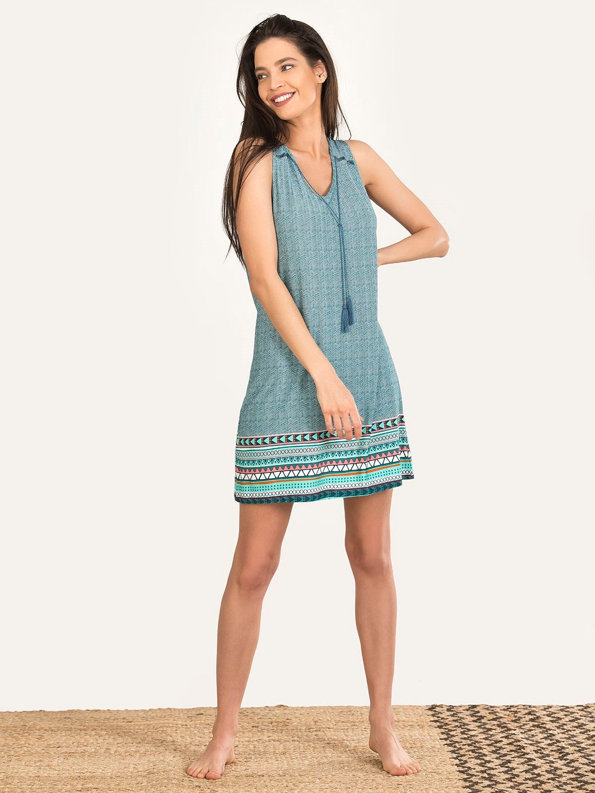 NBB Etnik Desen Viskon Gecelik NBB 67102