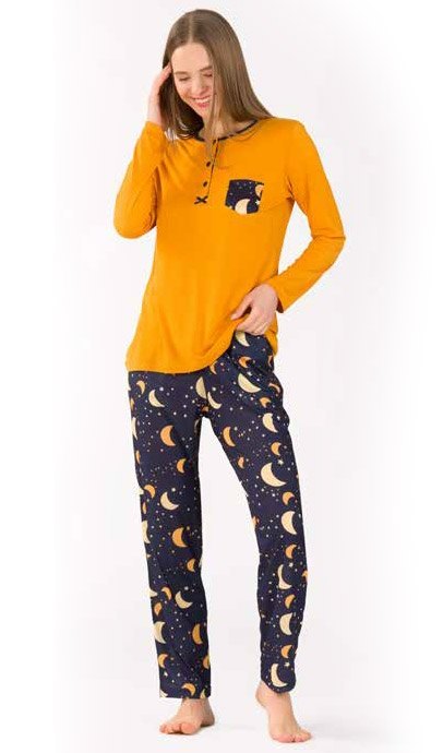 Yeni İnci Desenli Uzun Kollu Pijama Takımı Yeni İnci 1741