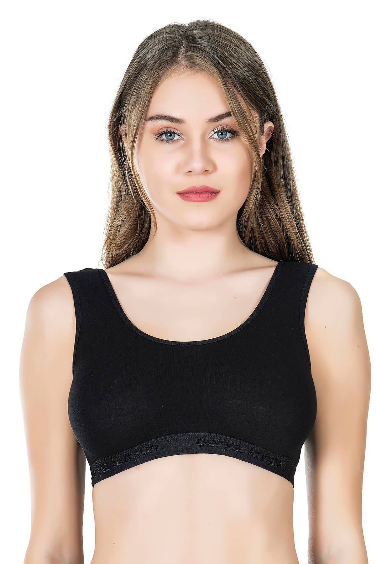 Hafif Kompresyon Geniş Askılı Sporcu Sütyen Derya Kurşun 524 - Siyah
