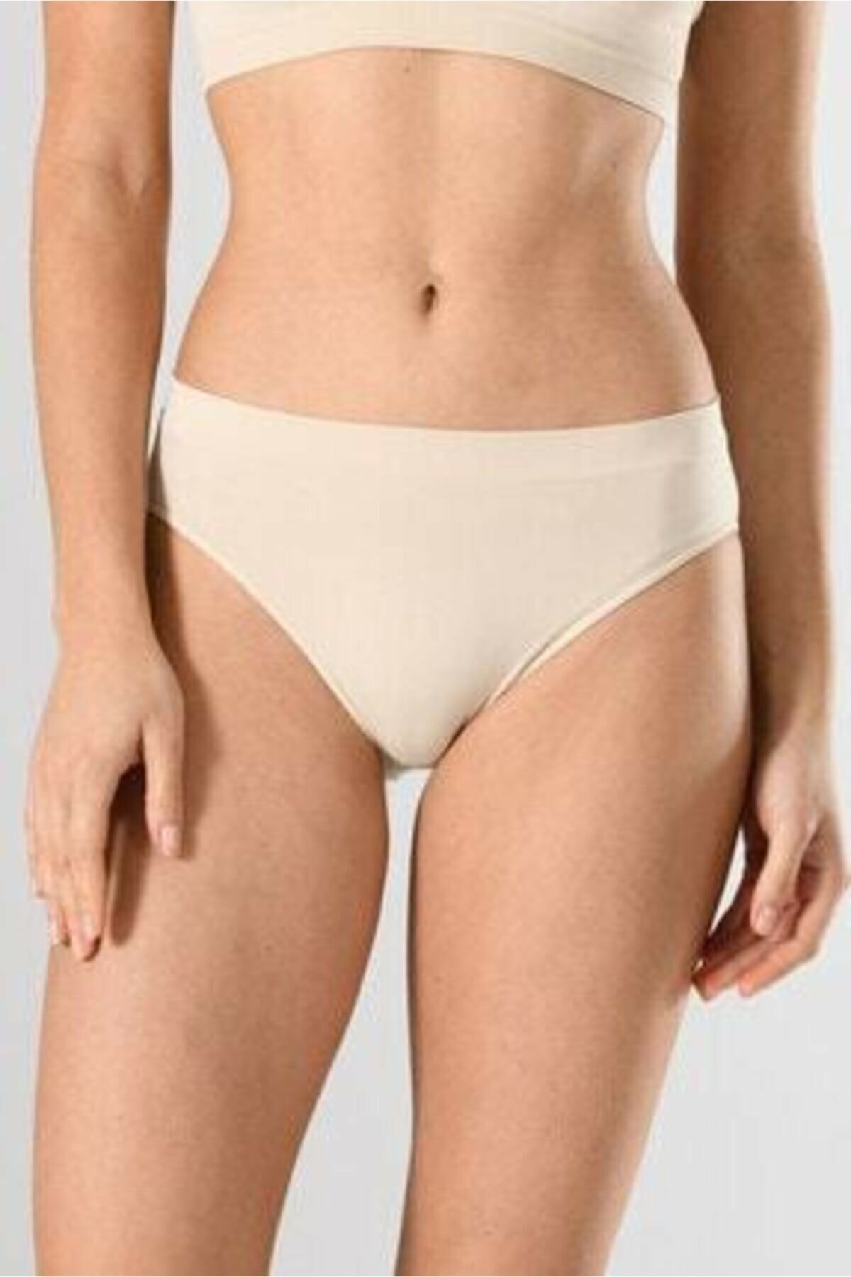 Yüksek Pamuk Oranı ve Düz Lastik ile Slip Külot İMER 124 - Ten