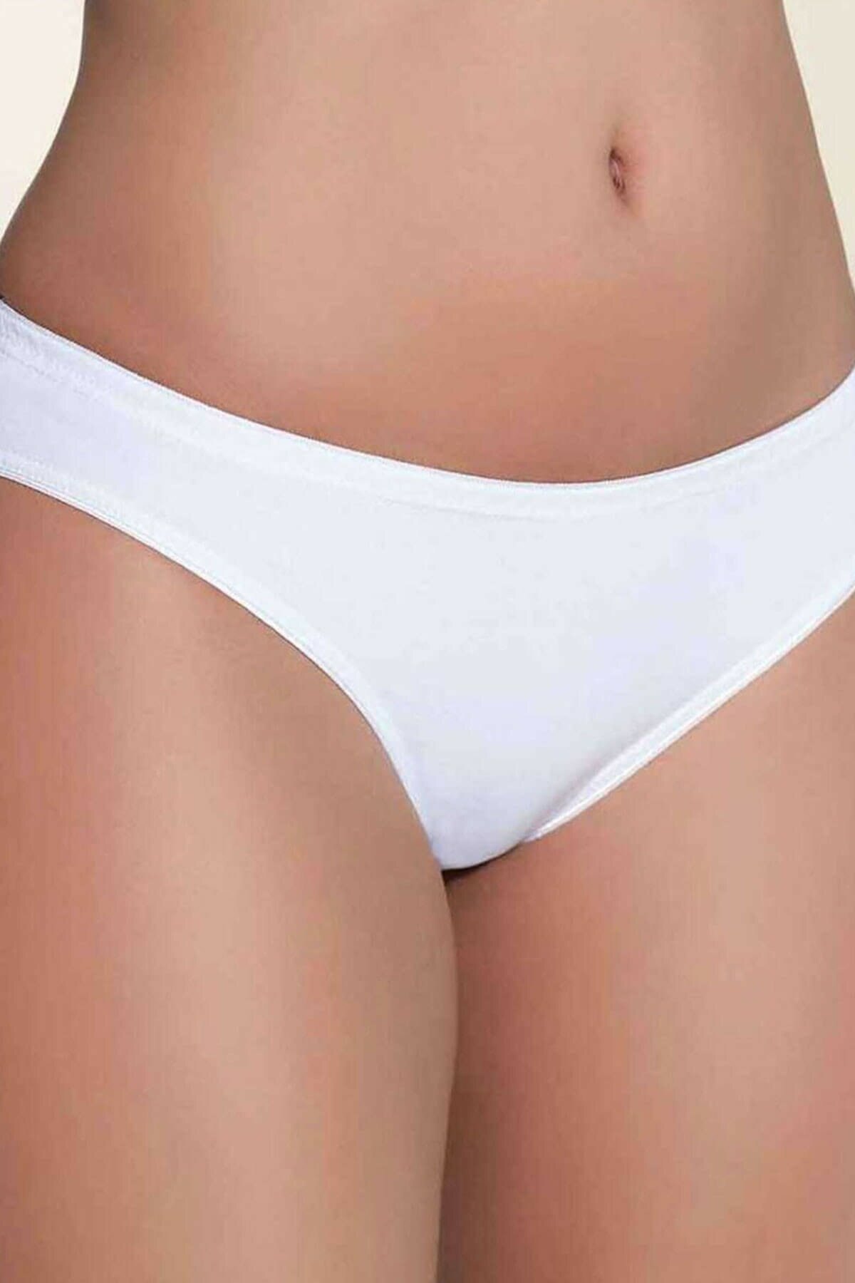 Pamuklu Dikişli Slip Külot İMER 125 - Beyaz