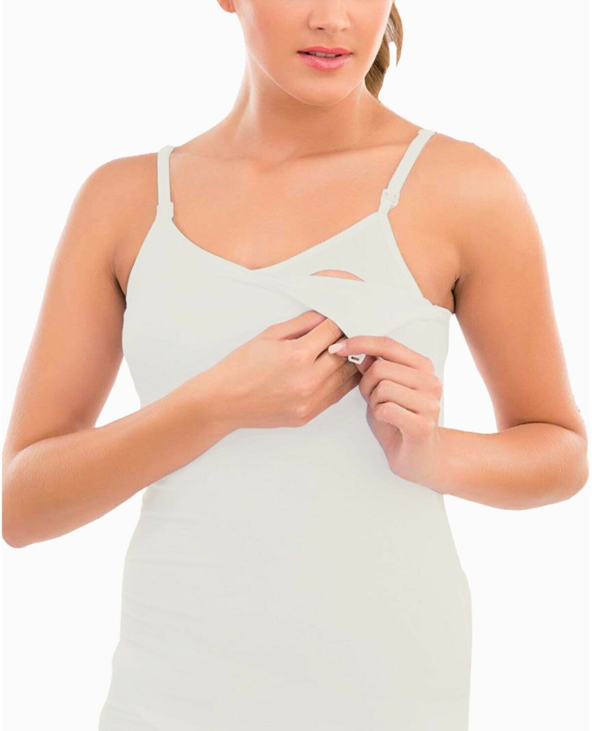 Modal Pamuklu Çift Katman Emzirme Atleti İMER 1268 - Krem