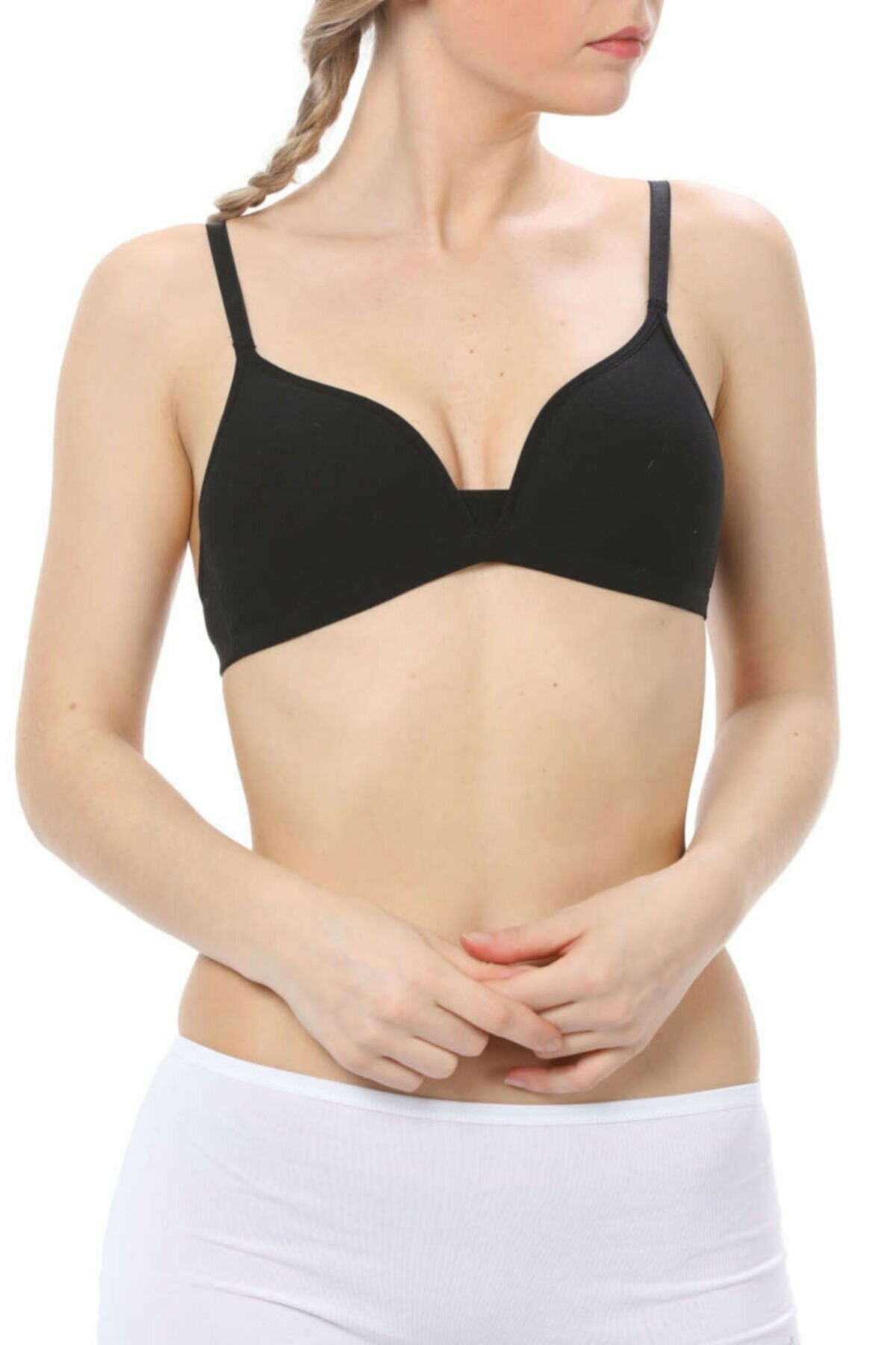 Dantel Detaylı Çapraz Modal Sütyen İMER 2211 - Siyah