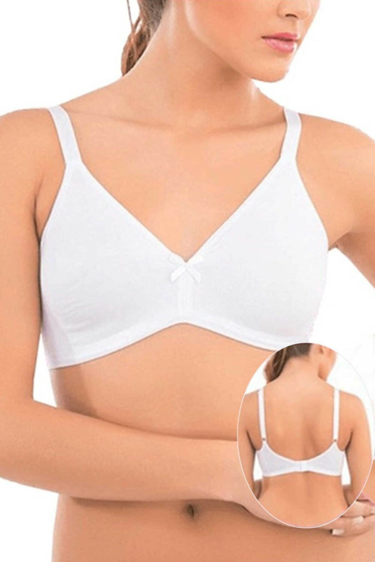 Dantel Detaylı Dikişsiz Penye Sütyen İMER 2237 - Beyaz