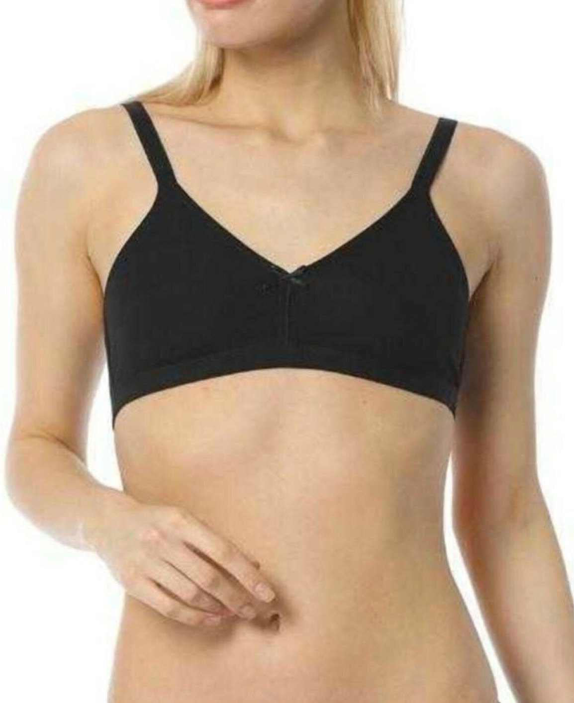 Dantel Detaylı Dikişsiz Penye Sütyen İMER 2237 - Siyah