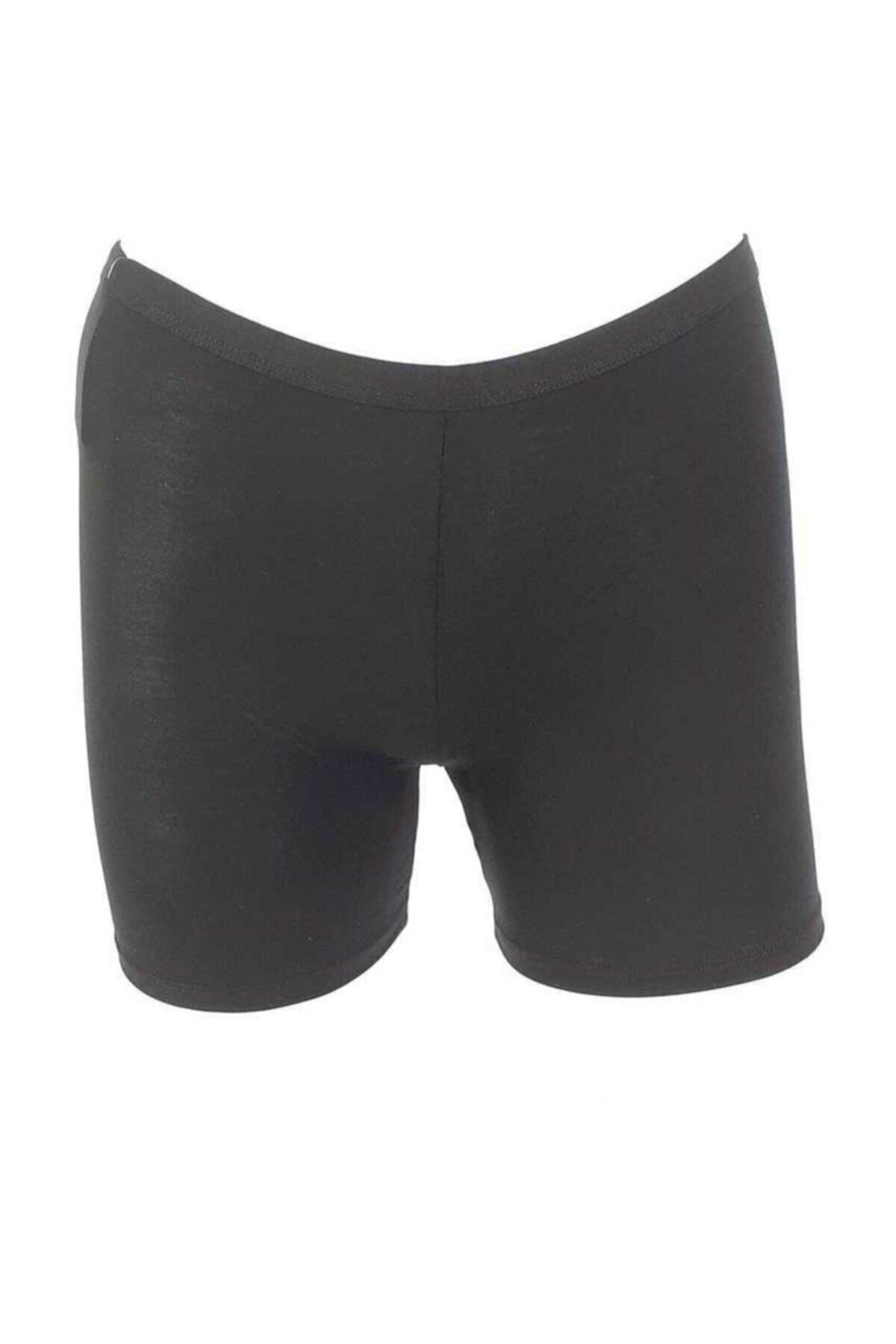 Yüksek Bel Pamuk Modal Likralı Kısa Tayt İMER 4336 - Siyah