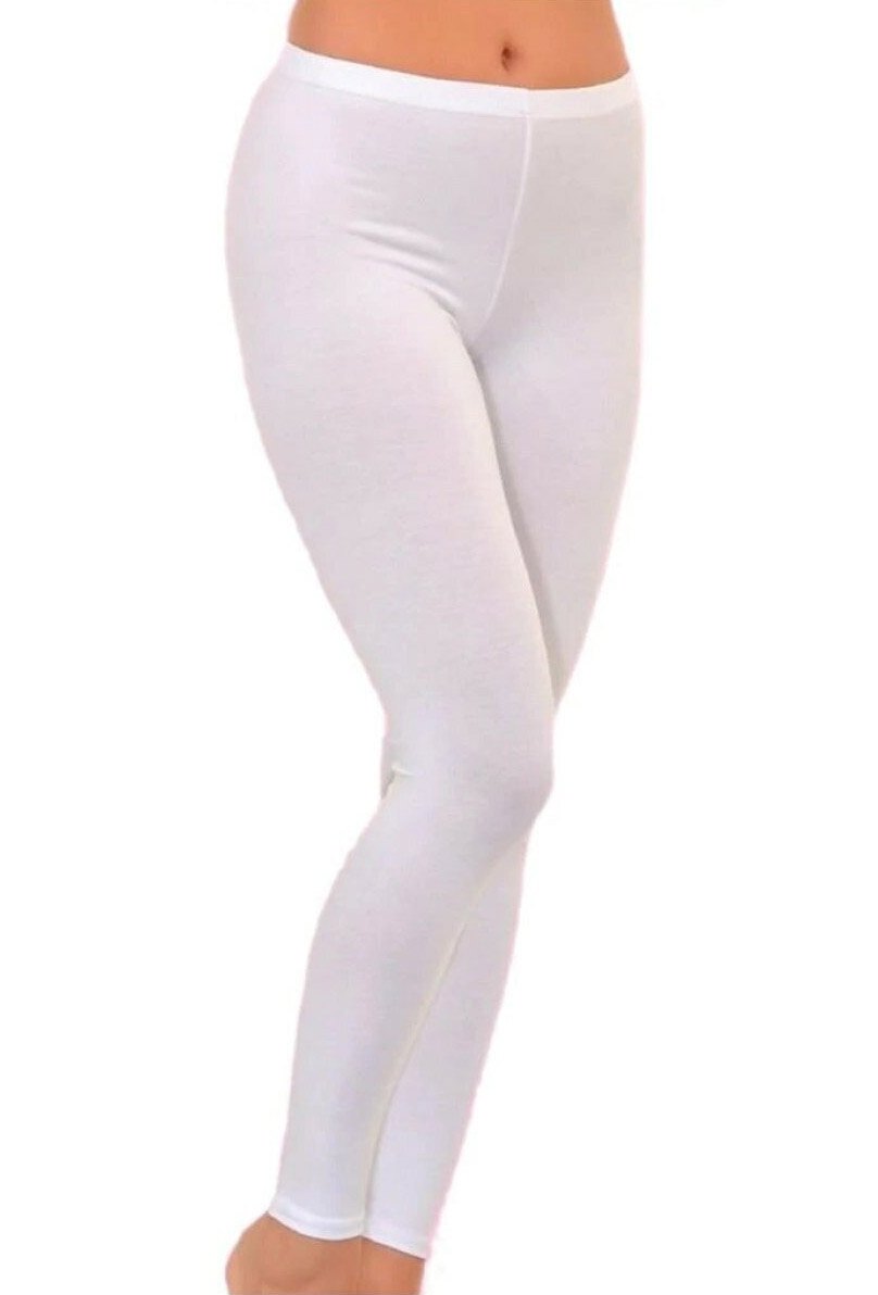 Modal Yüksek Bel Uzun Tayt İMER 4339 - Beyaz