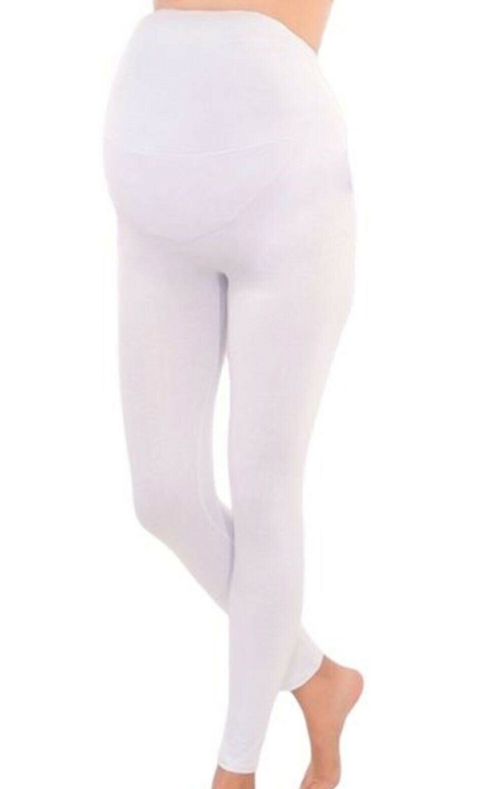 Geniş Karın Paneli Dikişsiz Hamile Tayt İMER 4341 - Beyaz