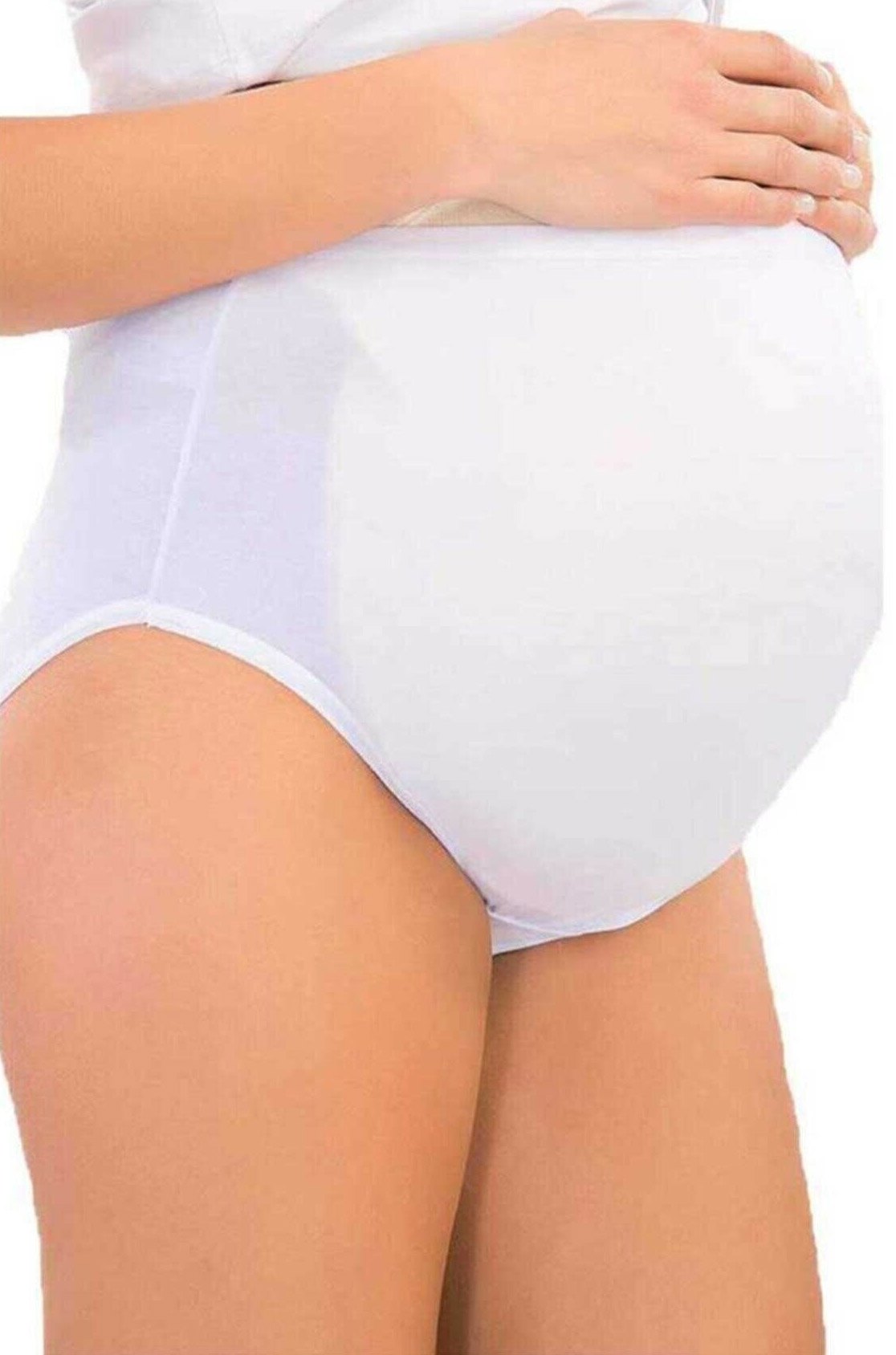 Pamuklu Karın Altı Destekli Hamile Külot İMER 4700 - Beyaz