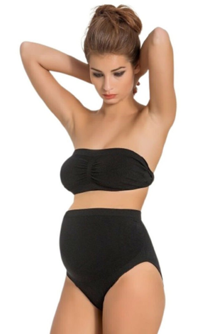 Pamuklu Karın Altı Destekli Hamile Külot İMER 4700 - Siyah