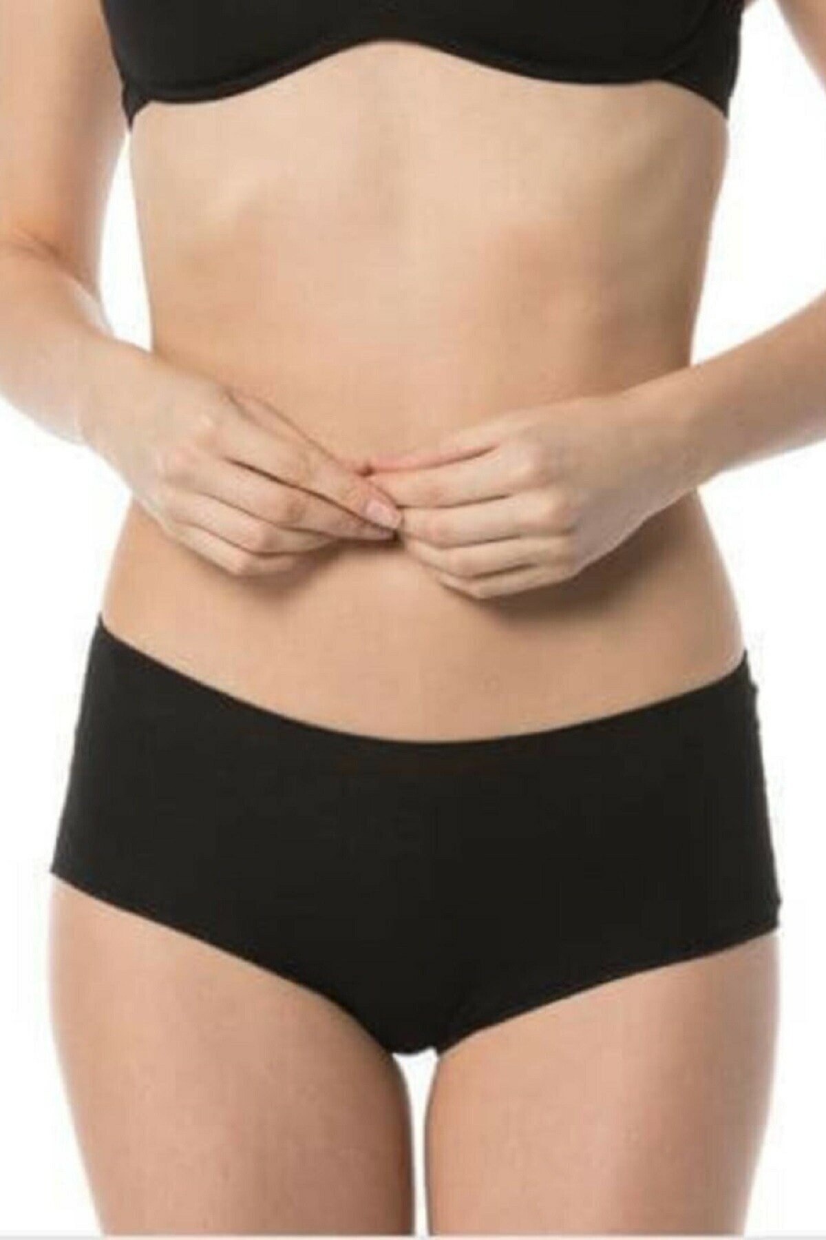 İz Yapmayan Lazer Kesim Modal Slip Külot İMER 5015 - Siyah