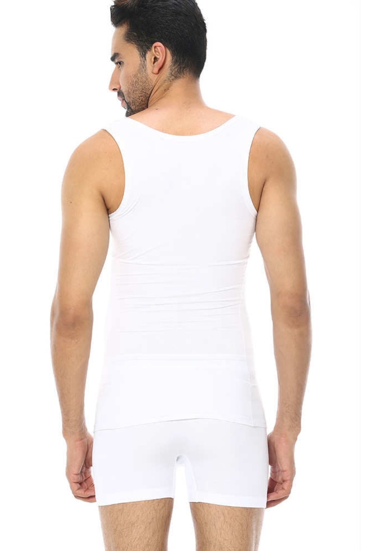 Pamuklu Ribana Kesim Korse Atlet İMER 511 - Beyaz