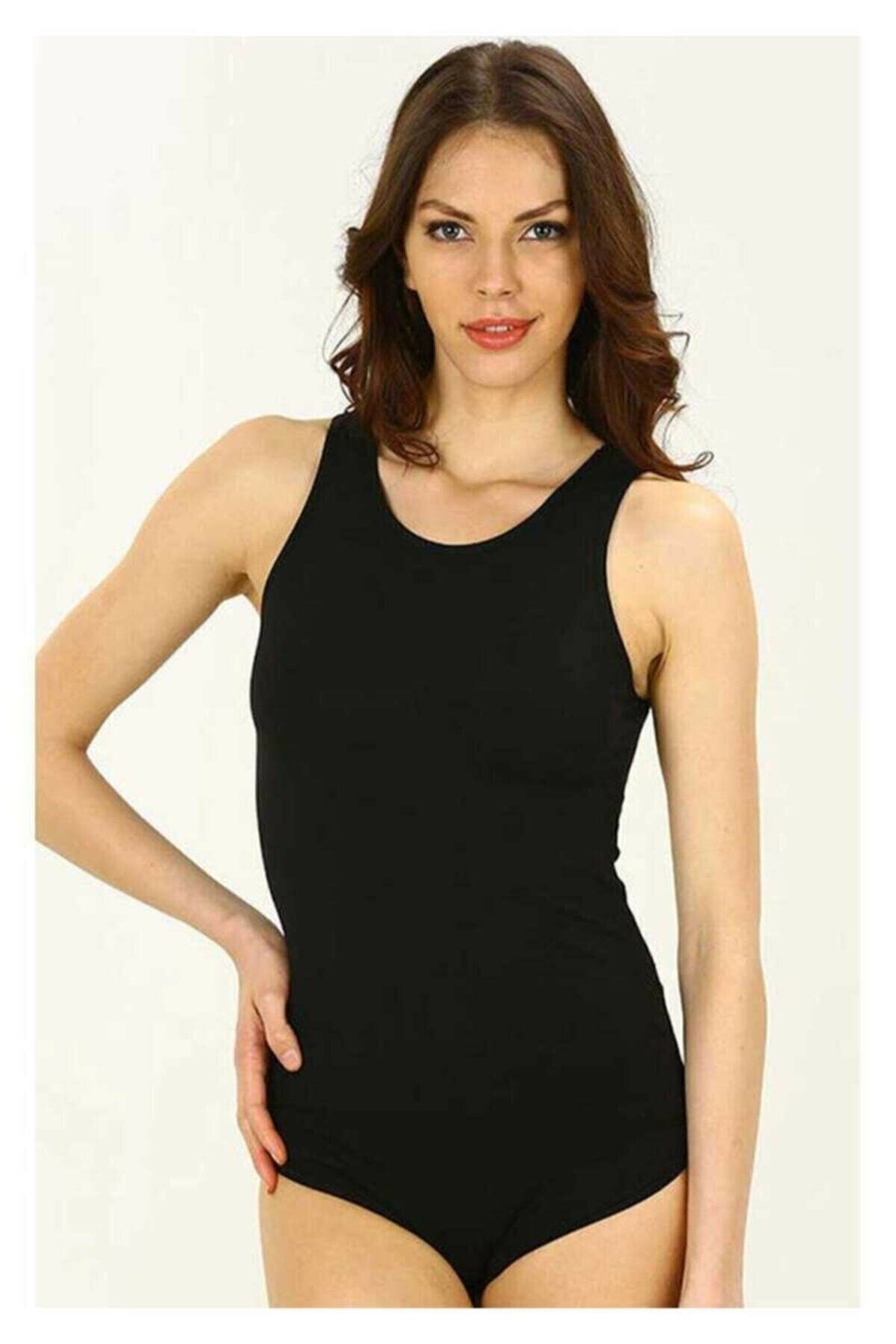 Modal Esnek Çıtçıtlı Body İMER 9252 - Siyah