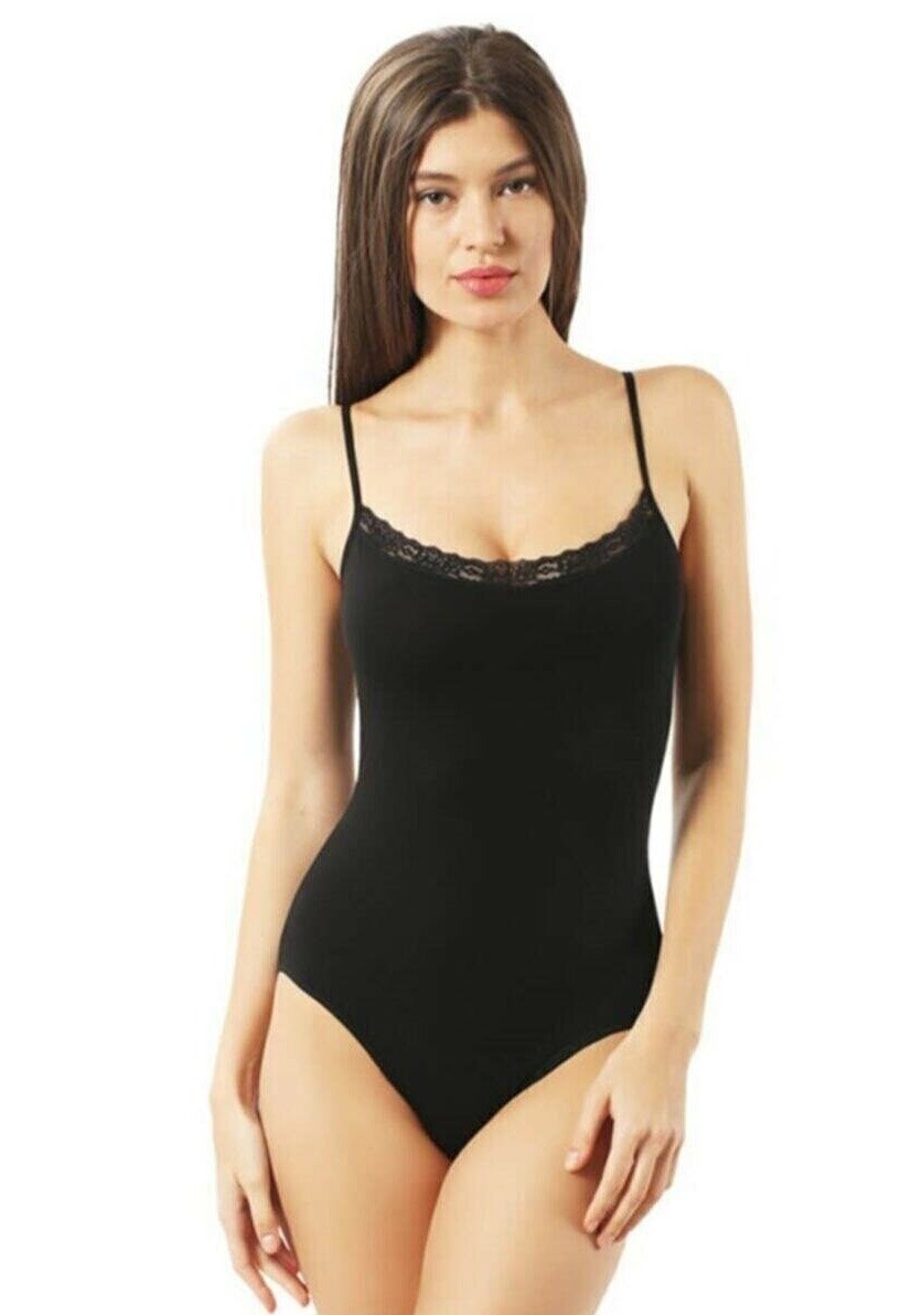 İnce Askılı Likralı Modal Badi İMER 9255 - Siyah