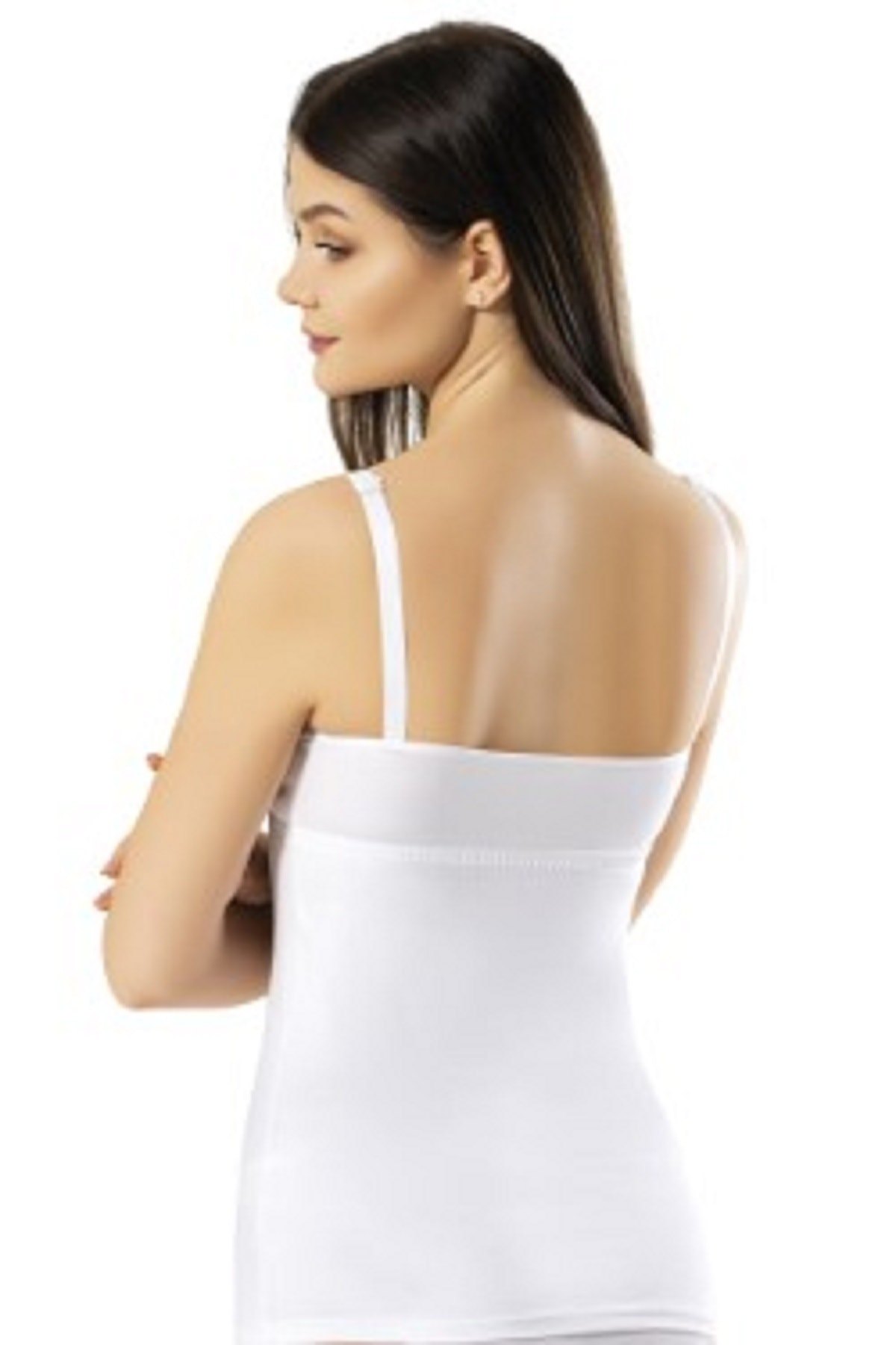 Pamuklu Astar Tek Elle Açılabilen Emzirme Atleti Miss Modinn 8030 - Beyaz