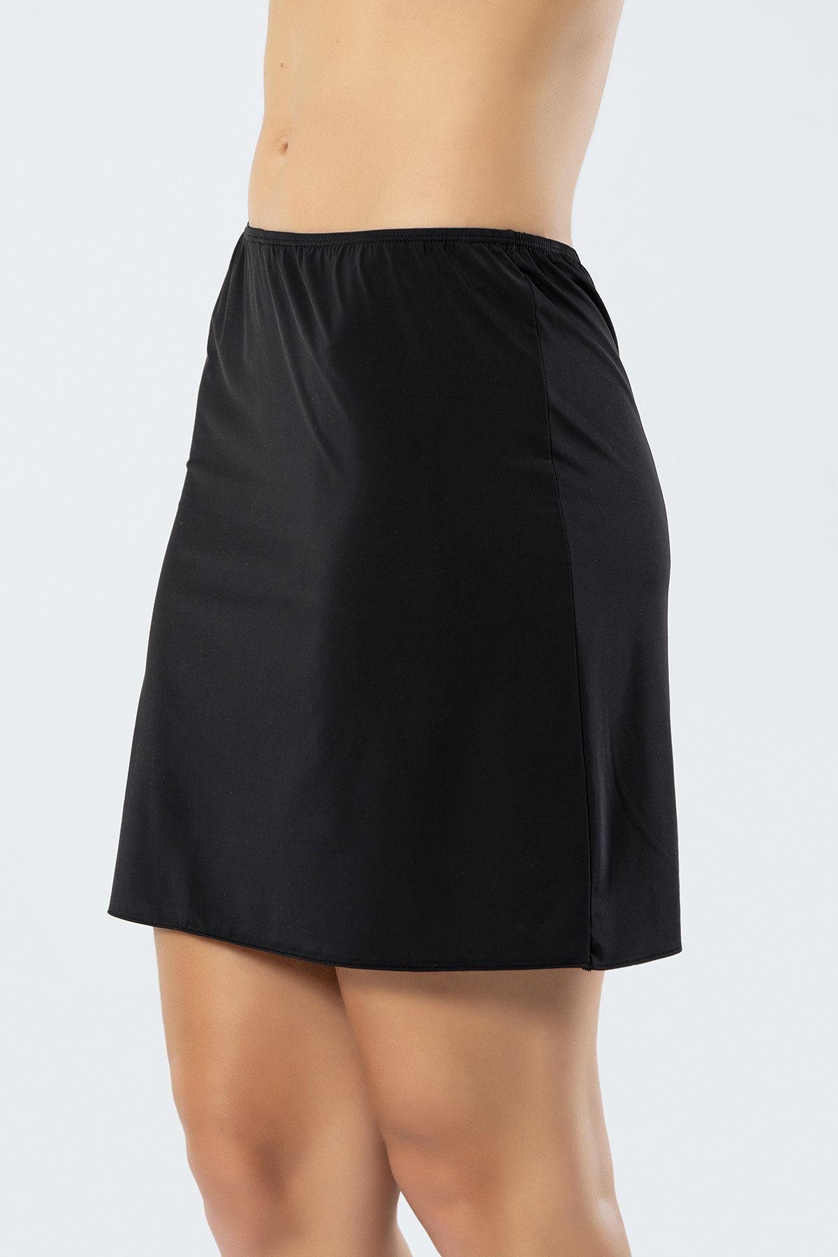 Kaygan Kumaşlı Jüpon Etek Türen 903 - Siyah