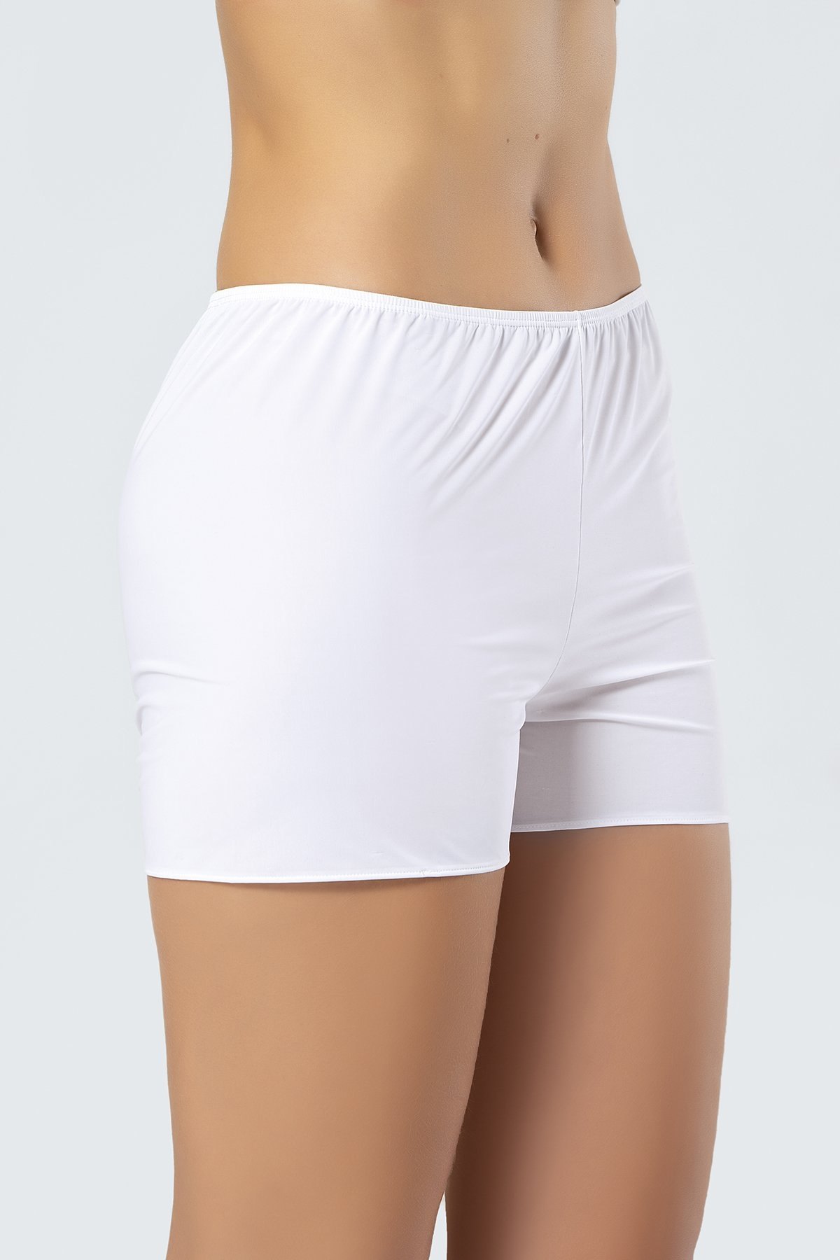 Kaygan Viskon Kadın Jüpon Mikro Şort Türen 904 - Beyaz