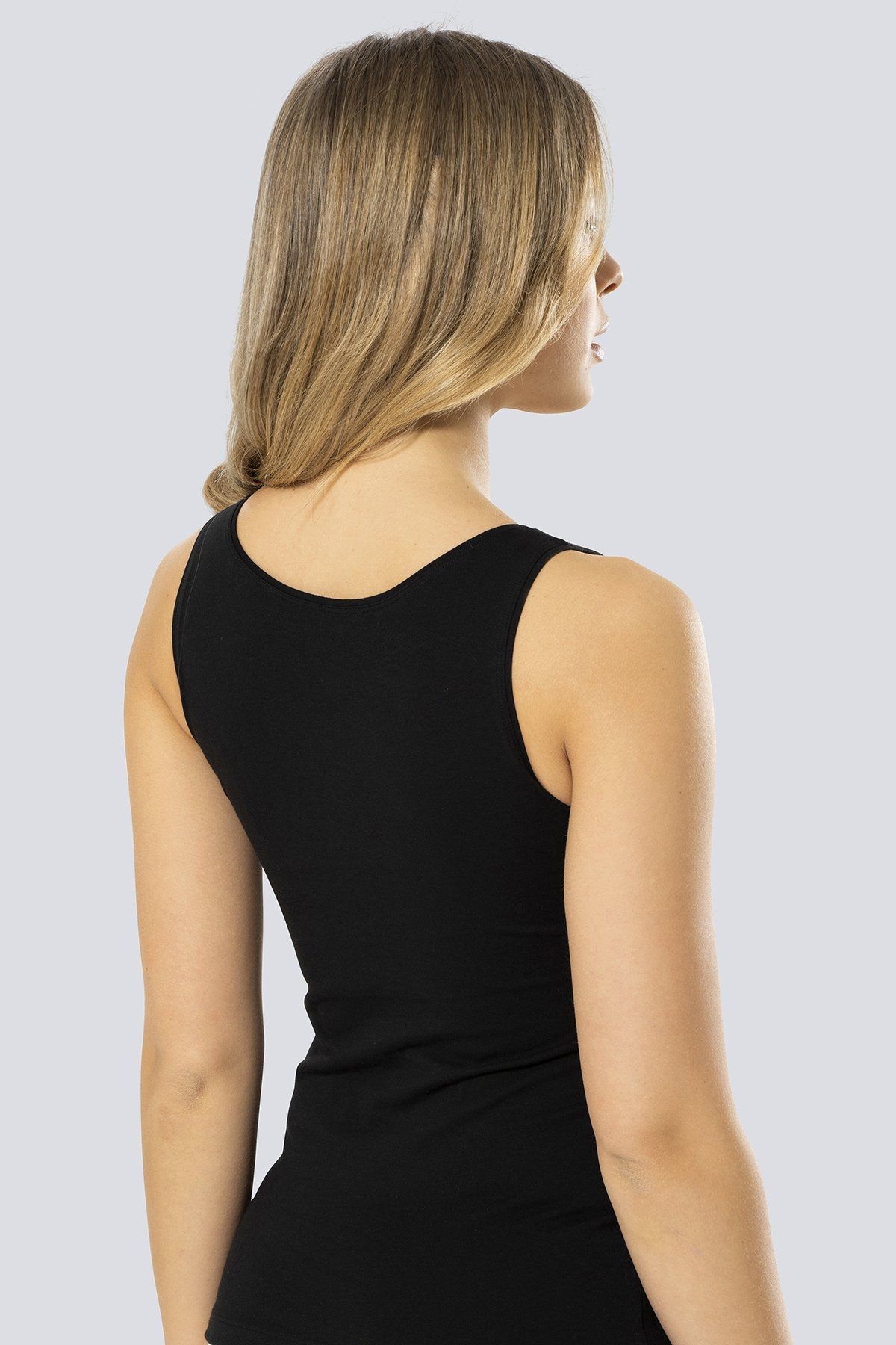 Yüksek Pamuklu Nefes Alabilen Likralı Atlet Türen 953 - Siyah