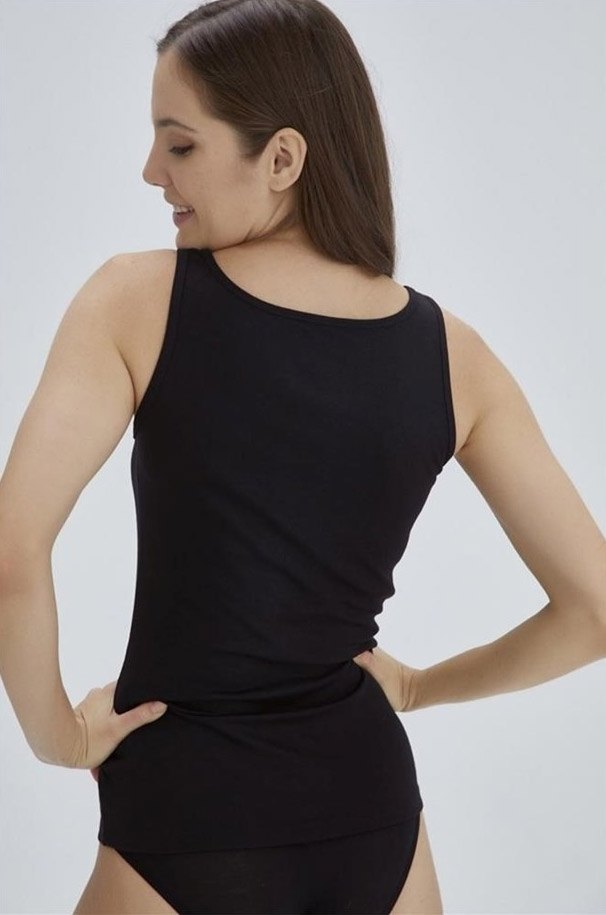 Nefes Alan Pamuklu Kalın Askılı Atlet Eros 611 - Siyah