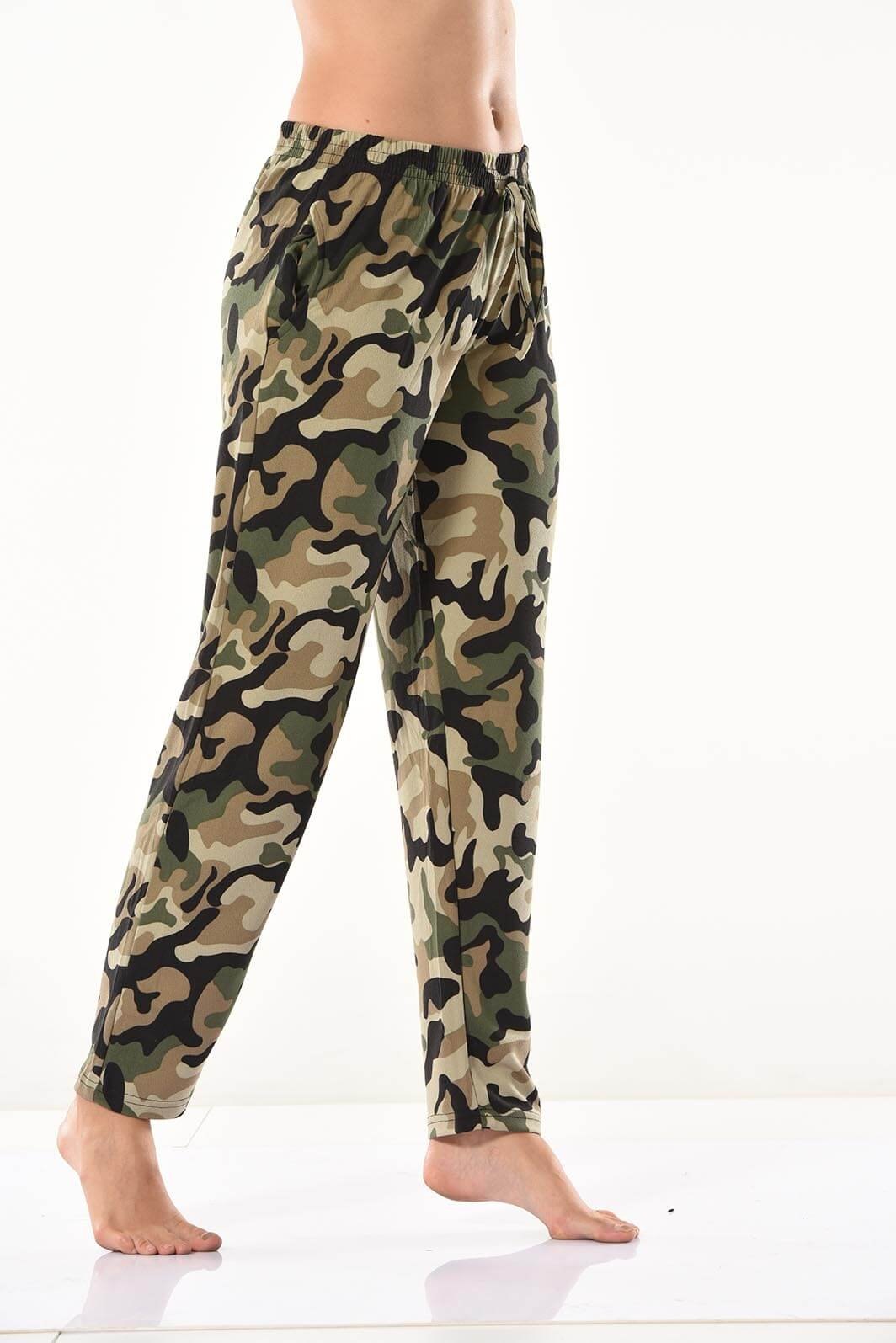 Kamuflaj Desenli Nefes Alabilir Eşofman Altı Derya Kurşun 0573 - Çok Renkli