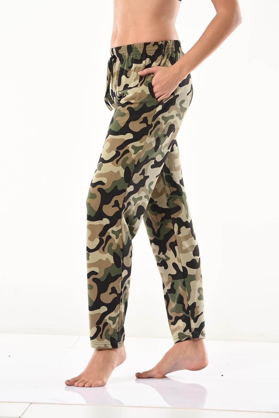 Kamuflaj Desenli Nefes Alabilir Eşofman Altı Derya Kurşun 0573 - Çok Renkli