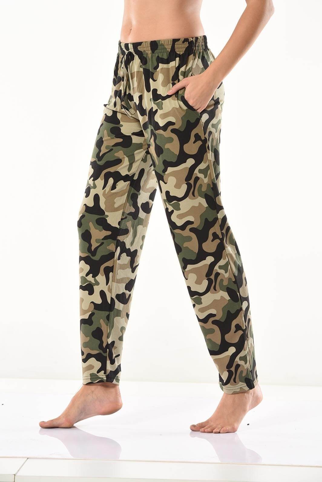 Kamuflaj Desenli Nefes Alabilir Eşofman Altı Derya Kurşun 0573 - Çok Renkli