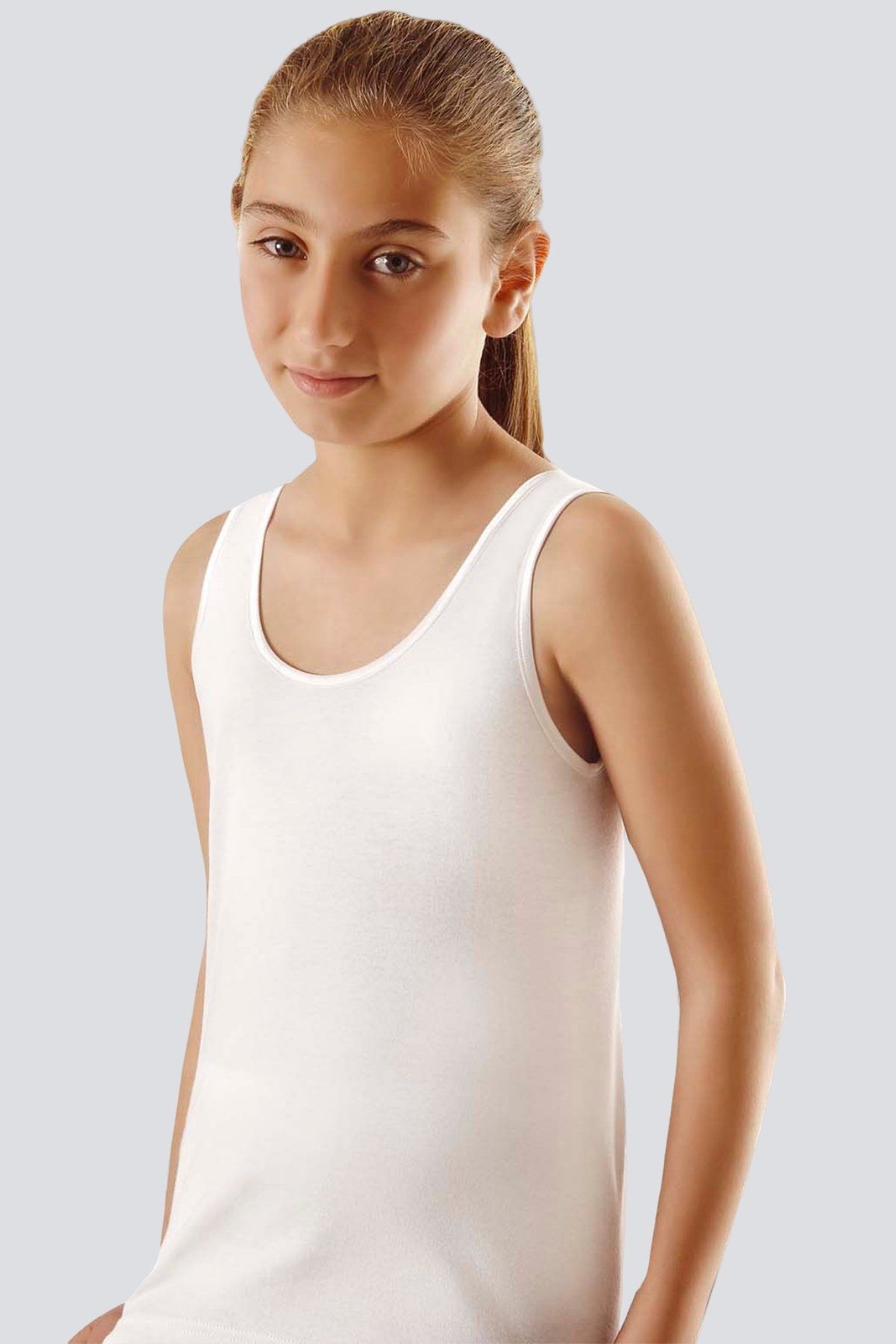 Geniş Askılı Pamuklu Atlet 2'li Paket Türen 405 - Beyaz