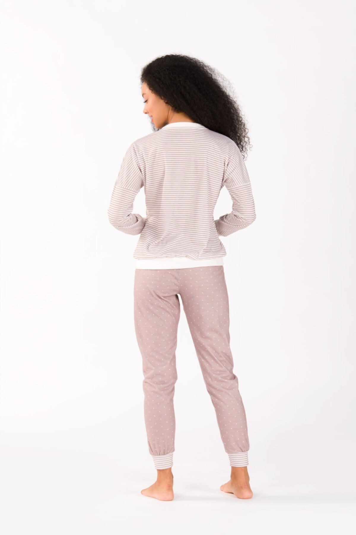 Yeni İnci Viskon Kol Ve Paça Lastikli Uzun Kol Kadın Pijama Takımı Yeni İnci 1731 - Görsel 2