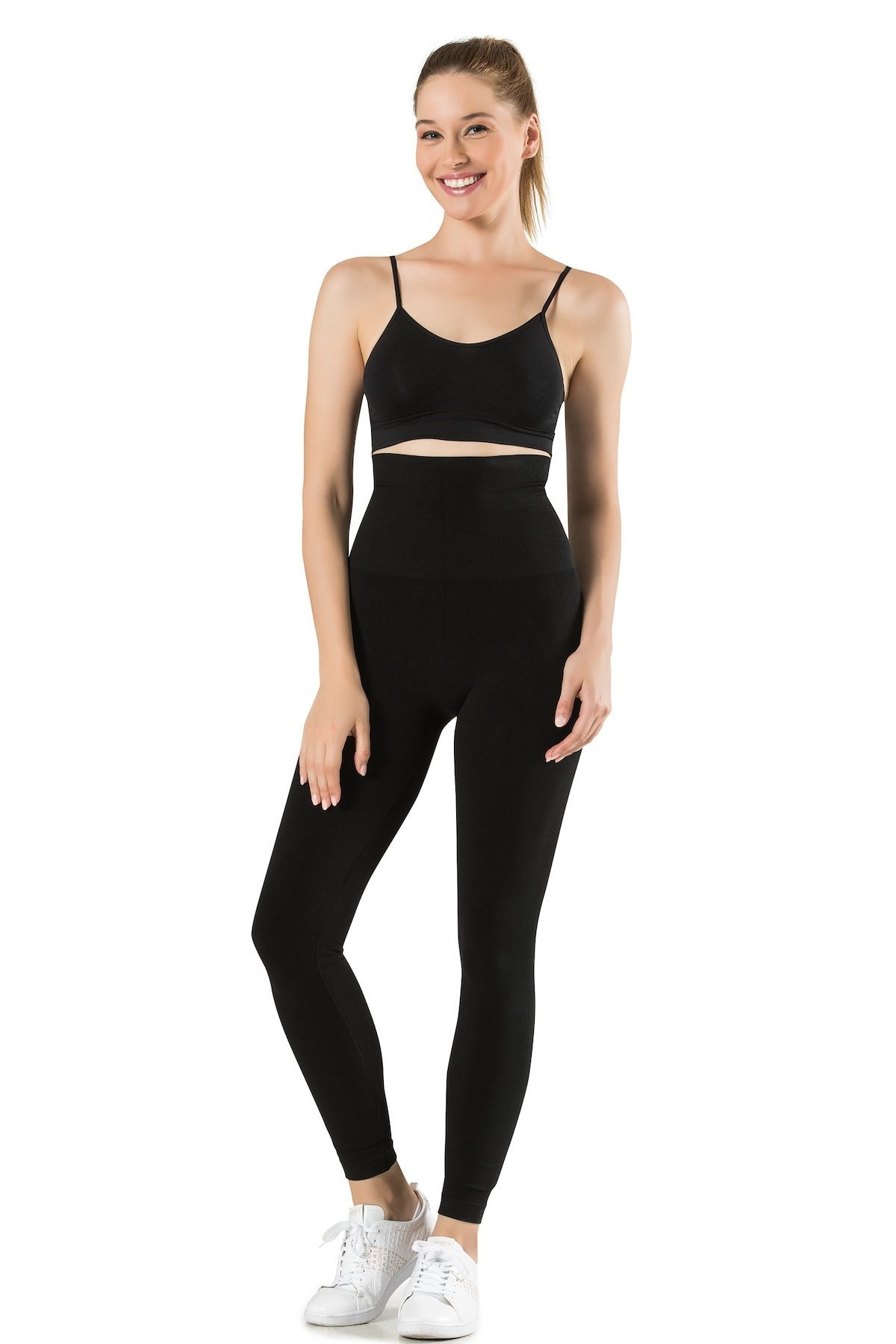 Dikişsiz Ultra Yüksek Bel Tayt Miss Fit 34442 - Siyah