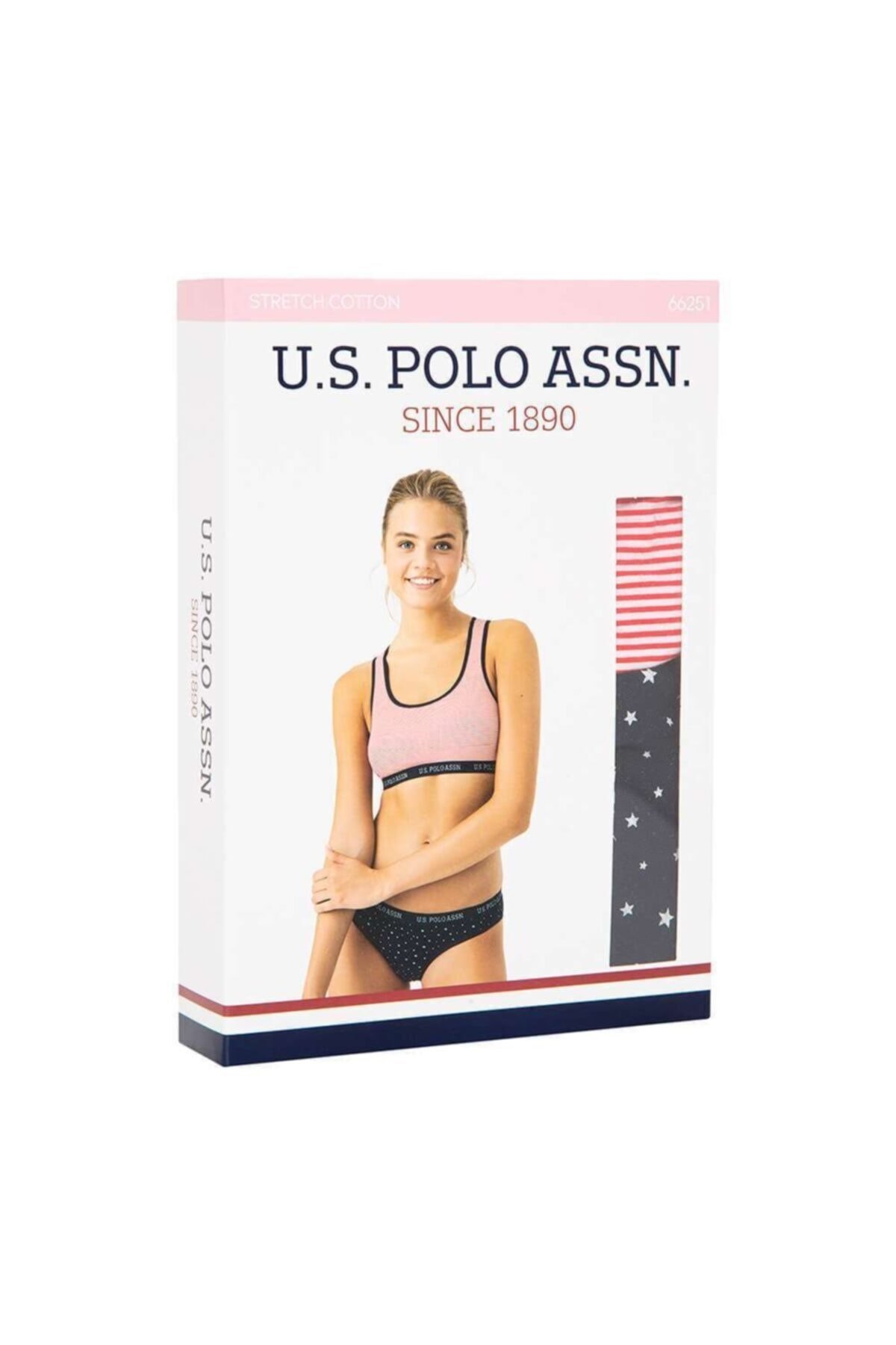Pamuklu Balensiz Lacivert Büstiyer Slip Takım Us. Polo Assn. 66251 - Lacivert