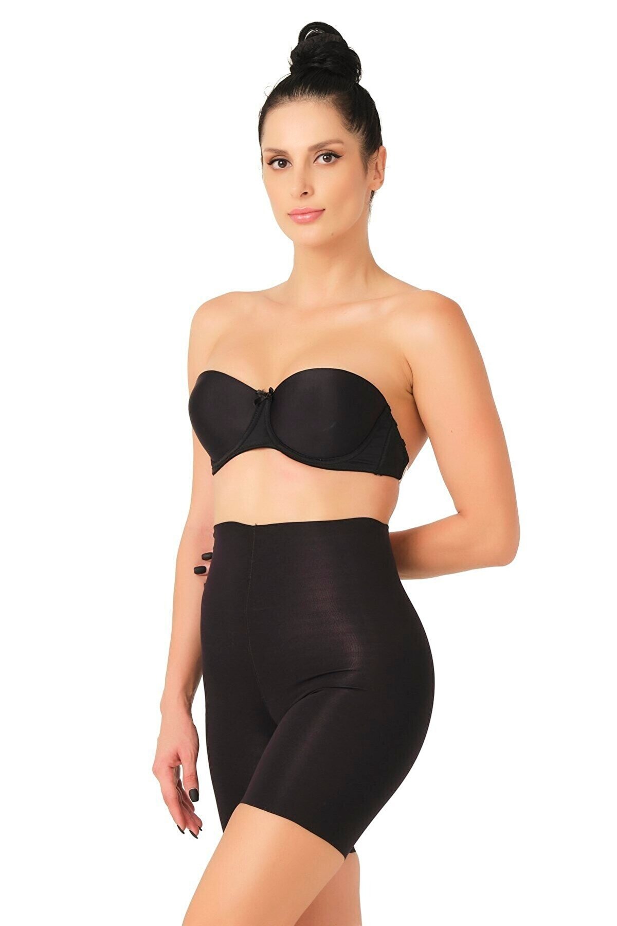 Yüksek Bel Dikişsiz Korse Boxer Emay 2707 - Siyah